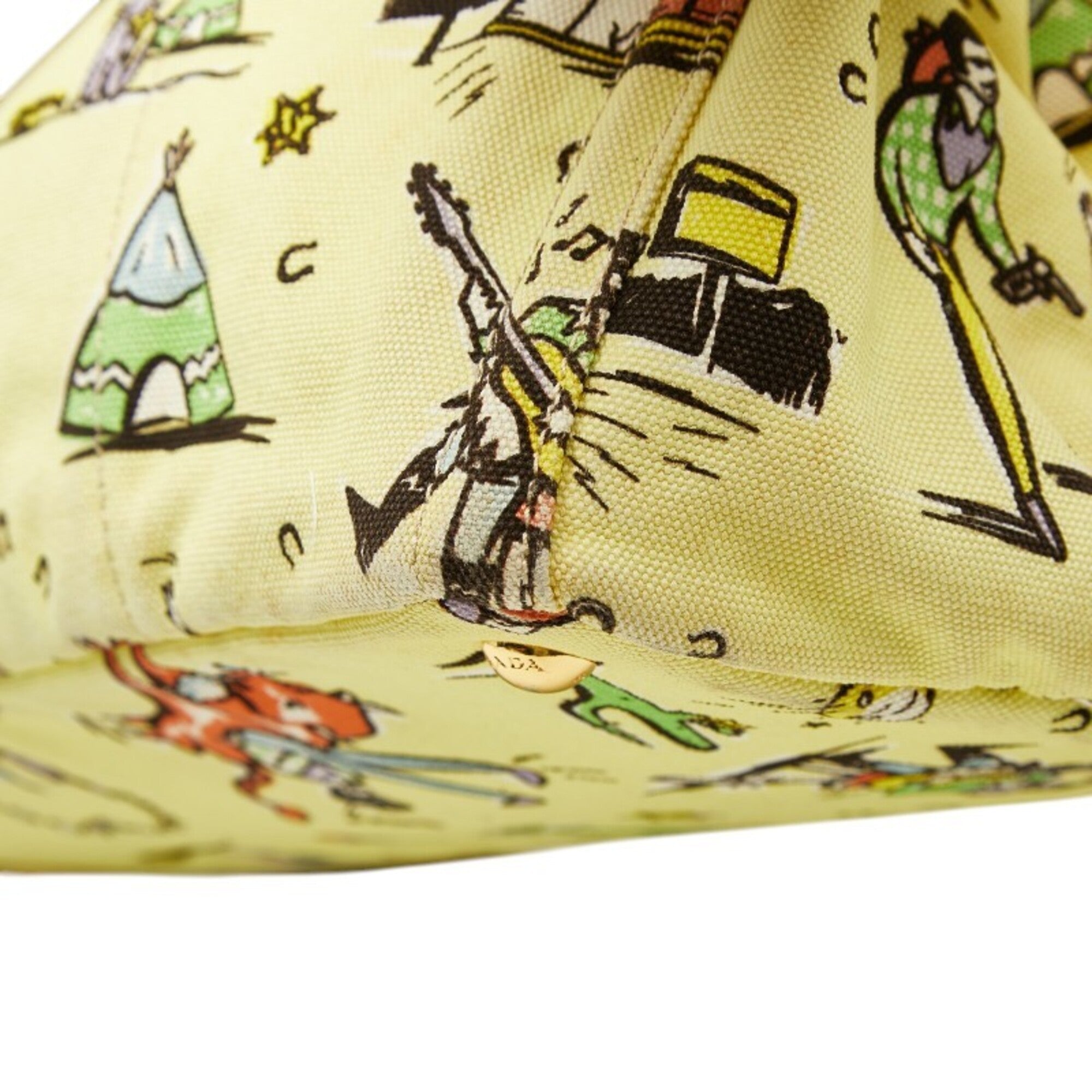 Prada Multi-Color Yellow Canvas Tote Bag (Pre-Owned)