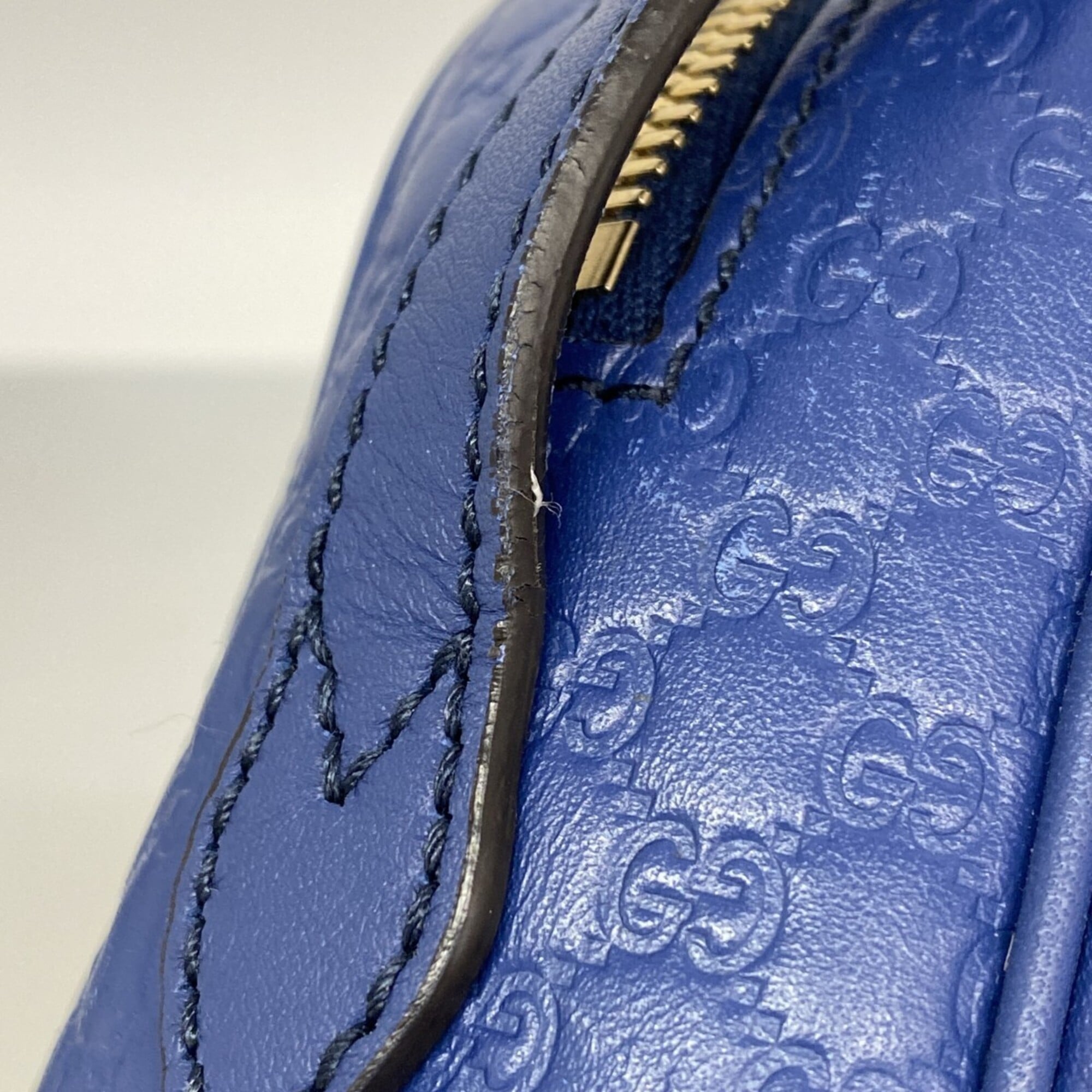 Gucci Blue Leather Shoulder Bag (Pre-Owned)