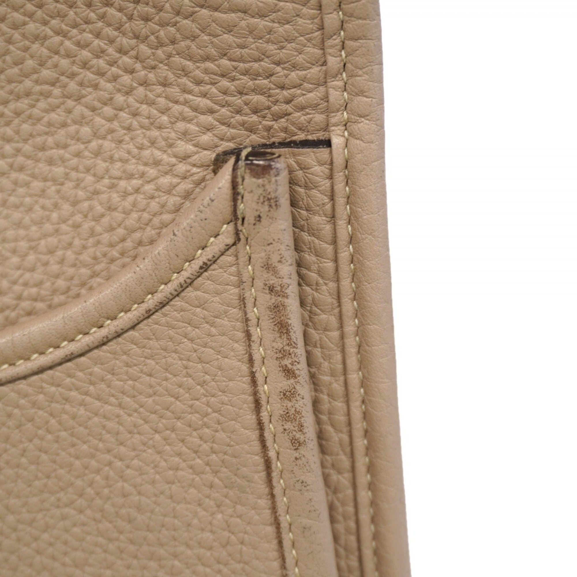 Hermes Gris Tourterelle Taurillon Clemence Leather Shoulder Bag (Pre-Owned)