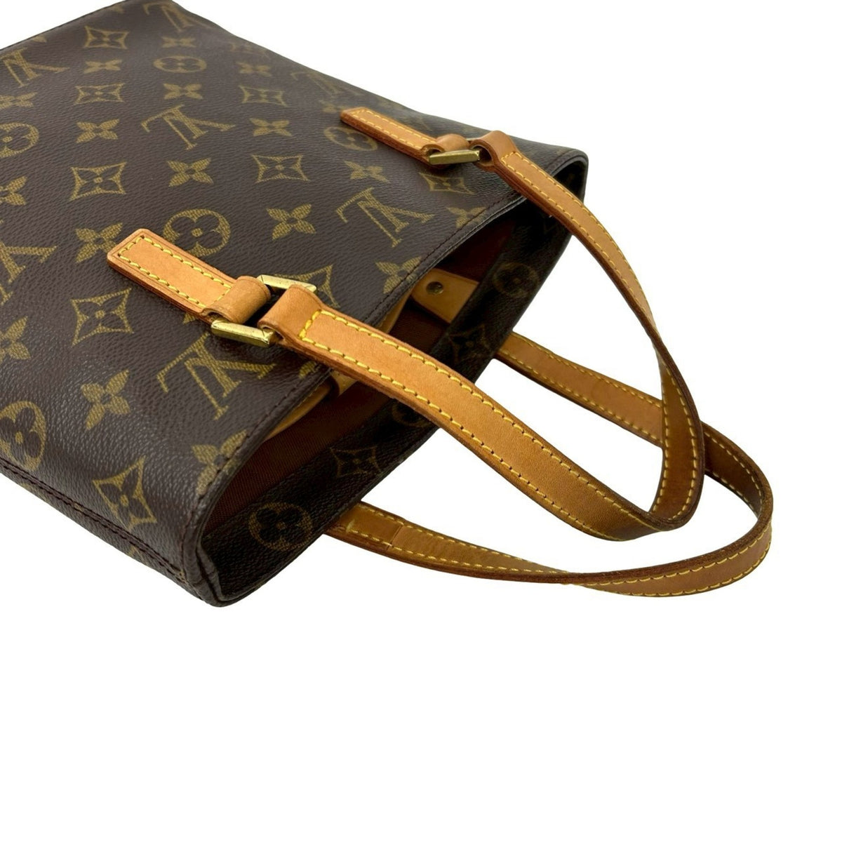 Louis Vuitton Brown Leather Pvc Handbag Tote Bag (Pre-Owned)