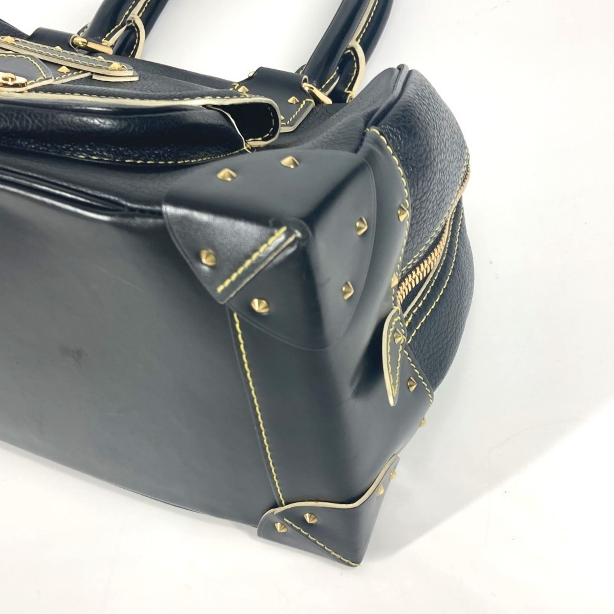 Louis Vuitton Suhali Black Noir Suhali Leather Boston Bag Handbag Shoulder Bag (Pre-Owned)
