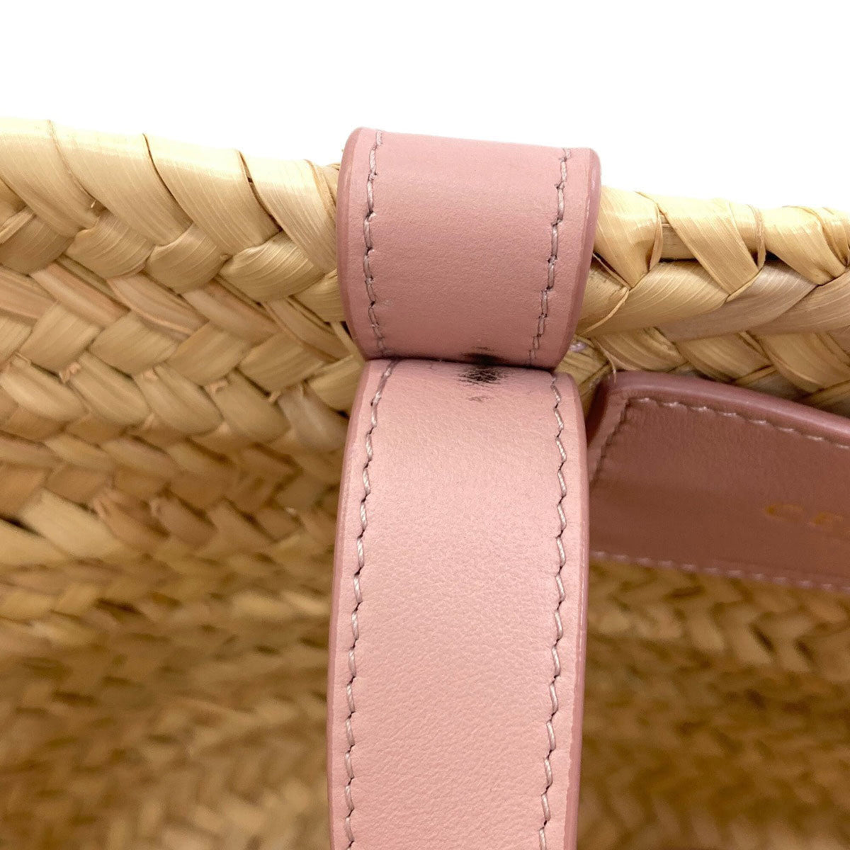 Celine Beige Pink Raffia Handbag (Pre-Owned)