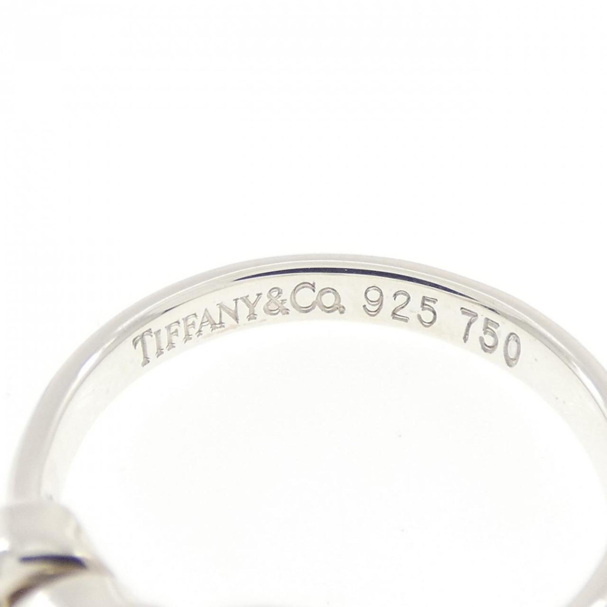 Tiffany Silver Yellow Gold Yellow Gold (18K) Silver 925 Band Ring (Pre-Owned)