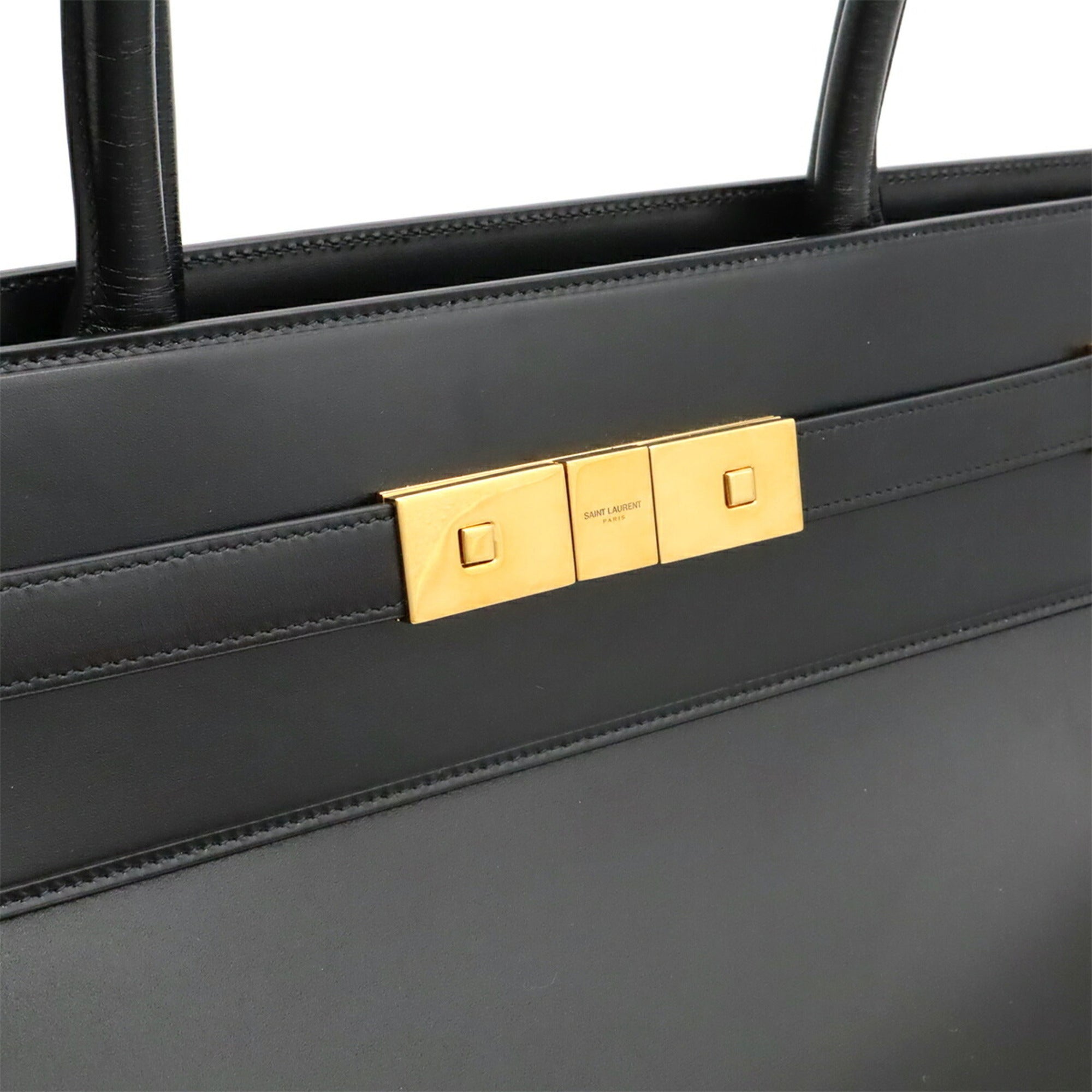 Yves Saint Laurent Black Leather Tote Bag (Pre-Owned)