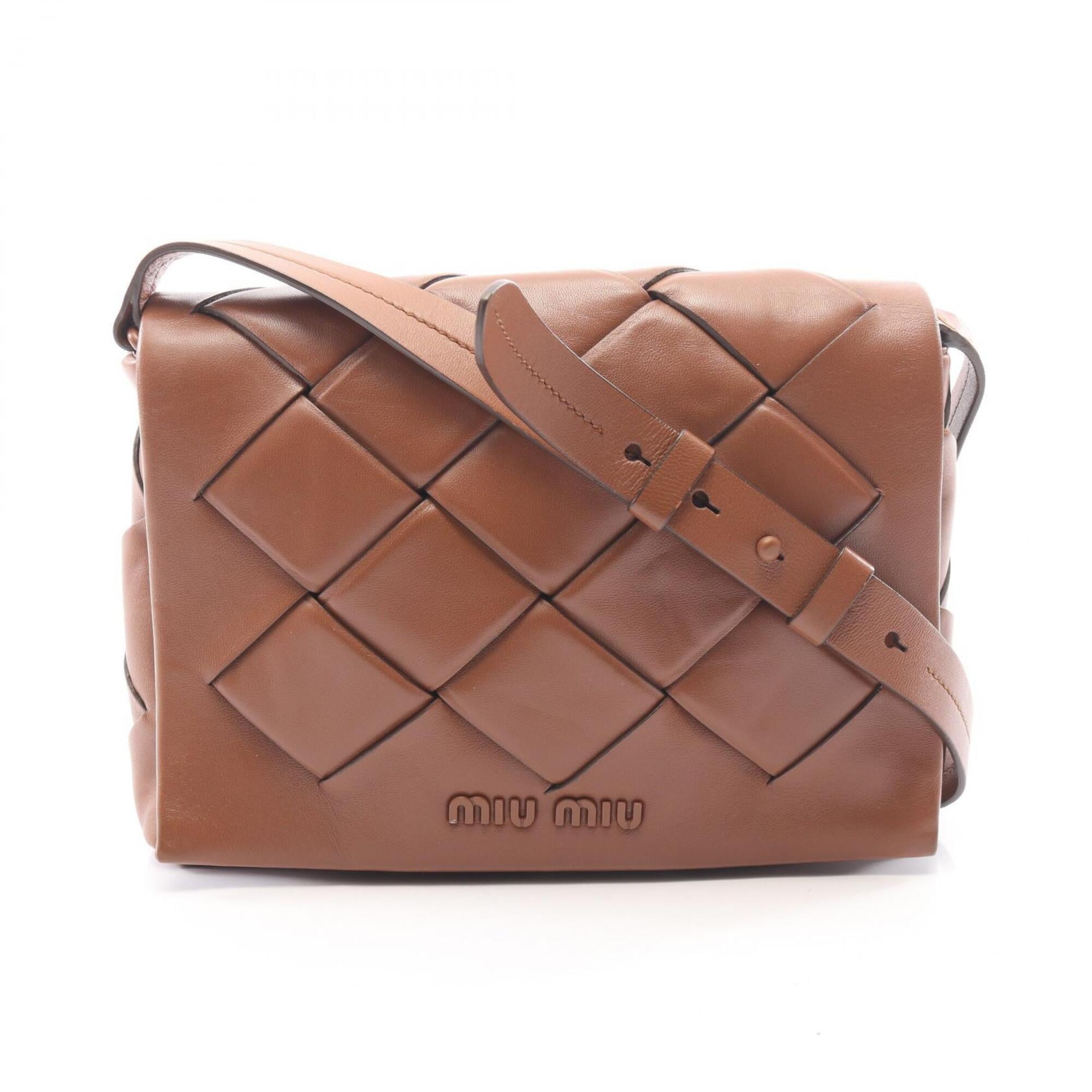 Miu Miu Brown Leather Handbag Shoulder Bag (Pre-Owned)