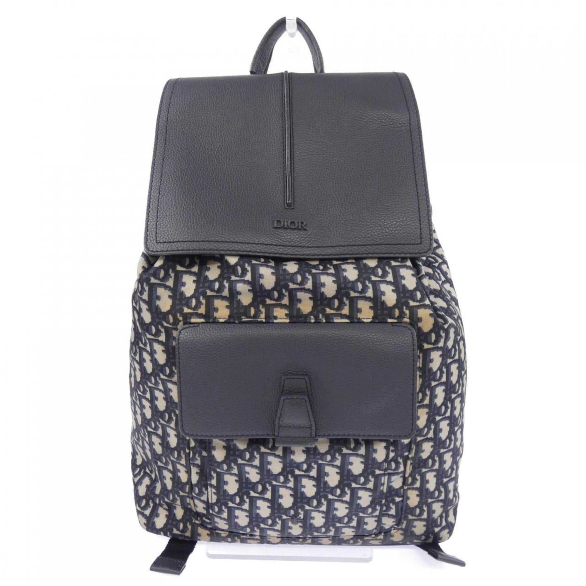 Christian Dior Beige Navy Backpack (Pre-Owned)