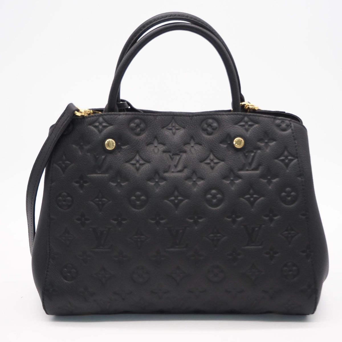 Louis Vuitton Black Leather Handbag Shoulder Bag (Pre-Owned)