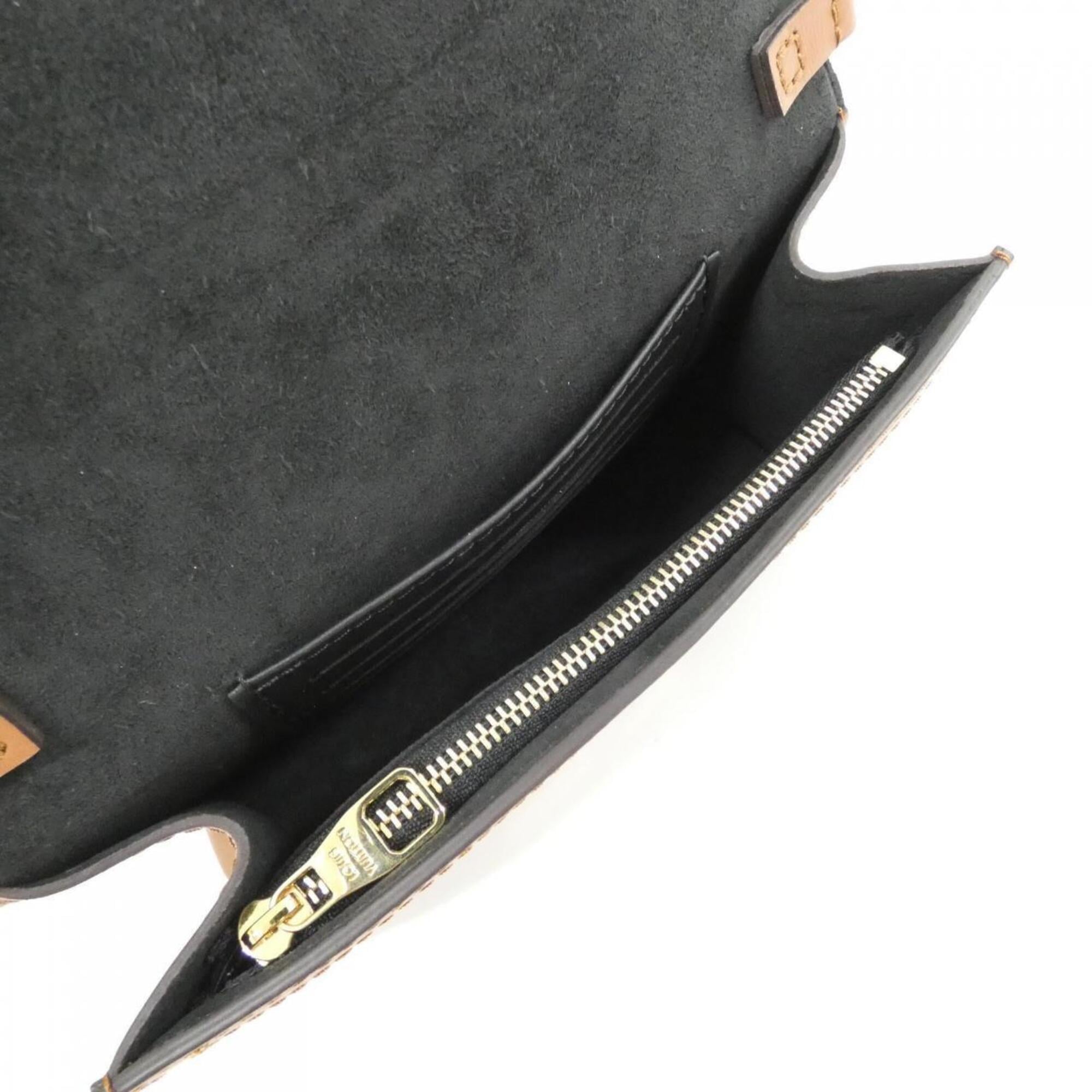 Louis Vuitton Brown Coated Canvas Chain/Shoulder Wallet (Pre-Owned)