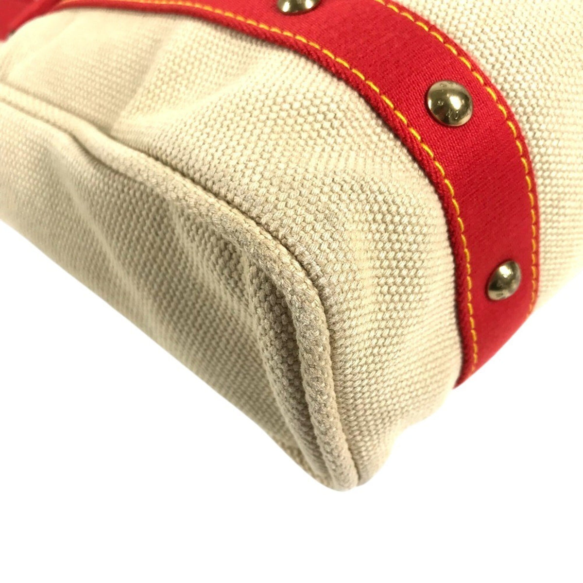 Louis Vuitton Antigua Beige Red Color Canvas Shoulder Bag Tote Bag (Pre-Owned)