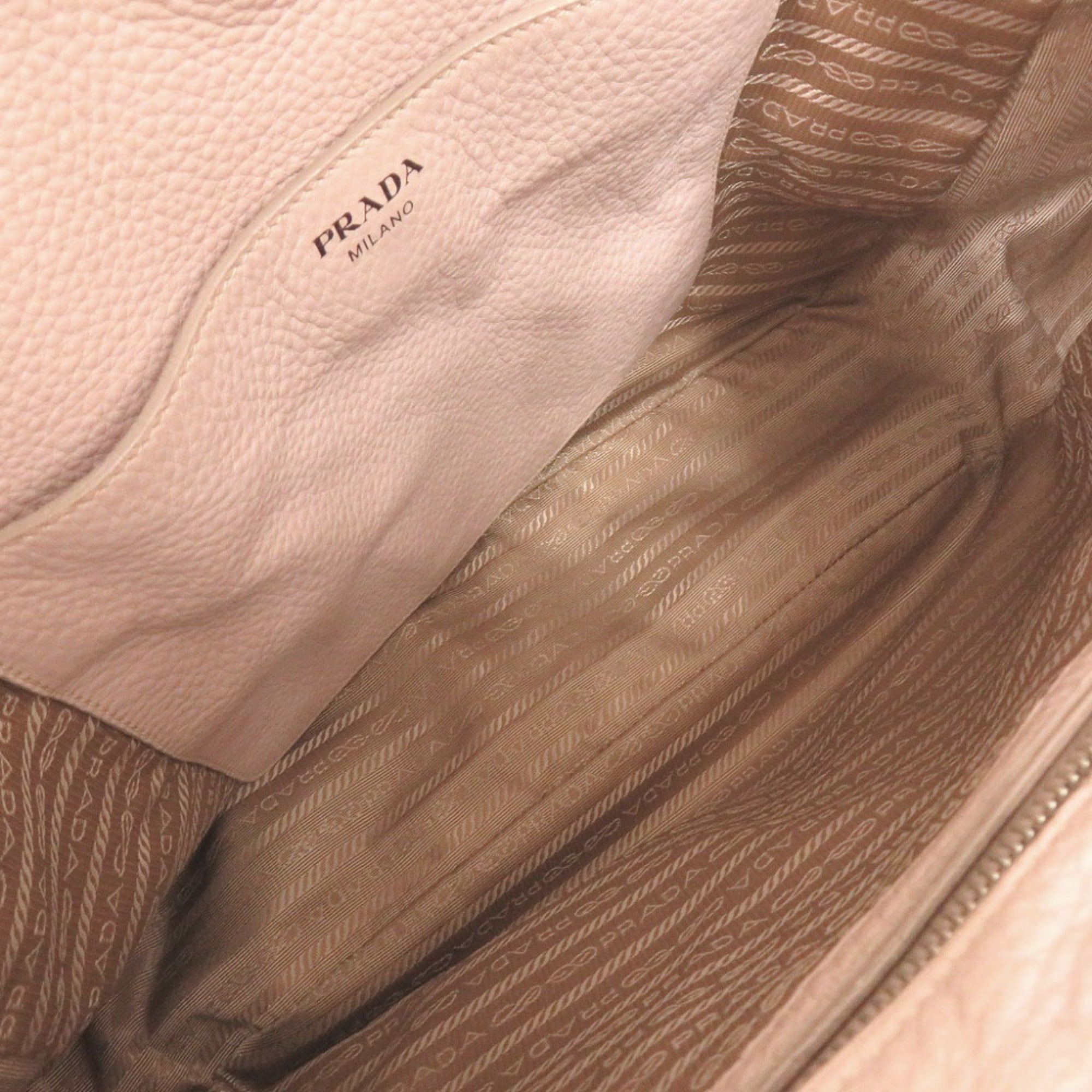 Prada Pink Leather Shoulder Bag (Pre-Owned)