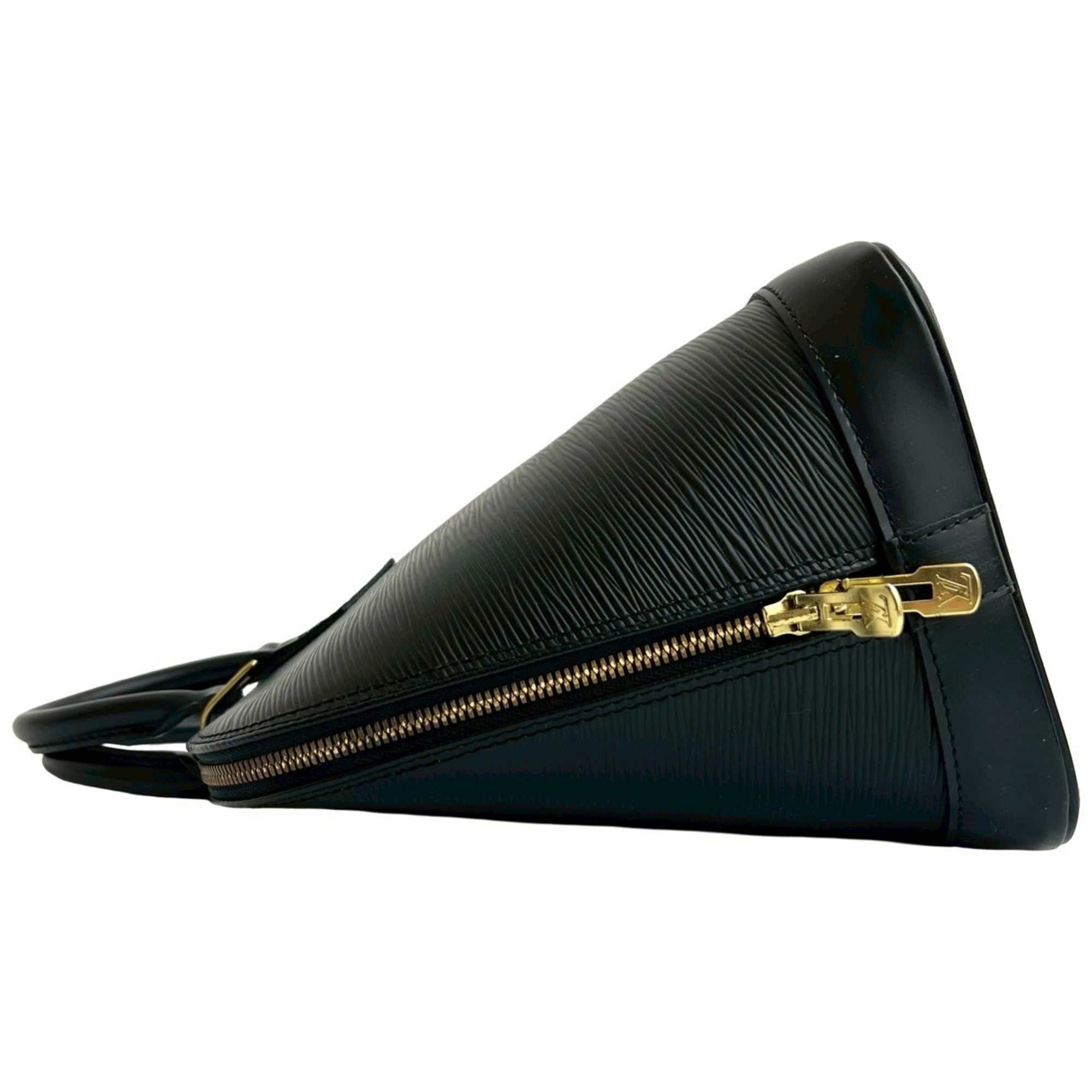 Louis Vuitton Black Leather Boston Bag Handbag (Pre-Owned)