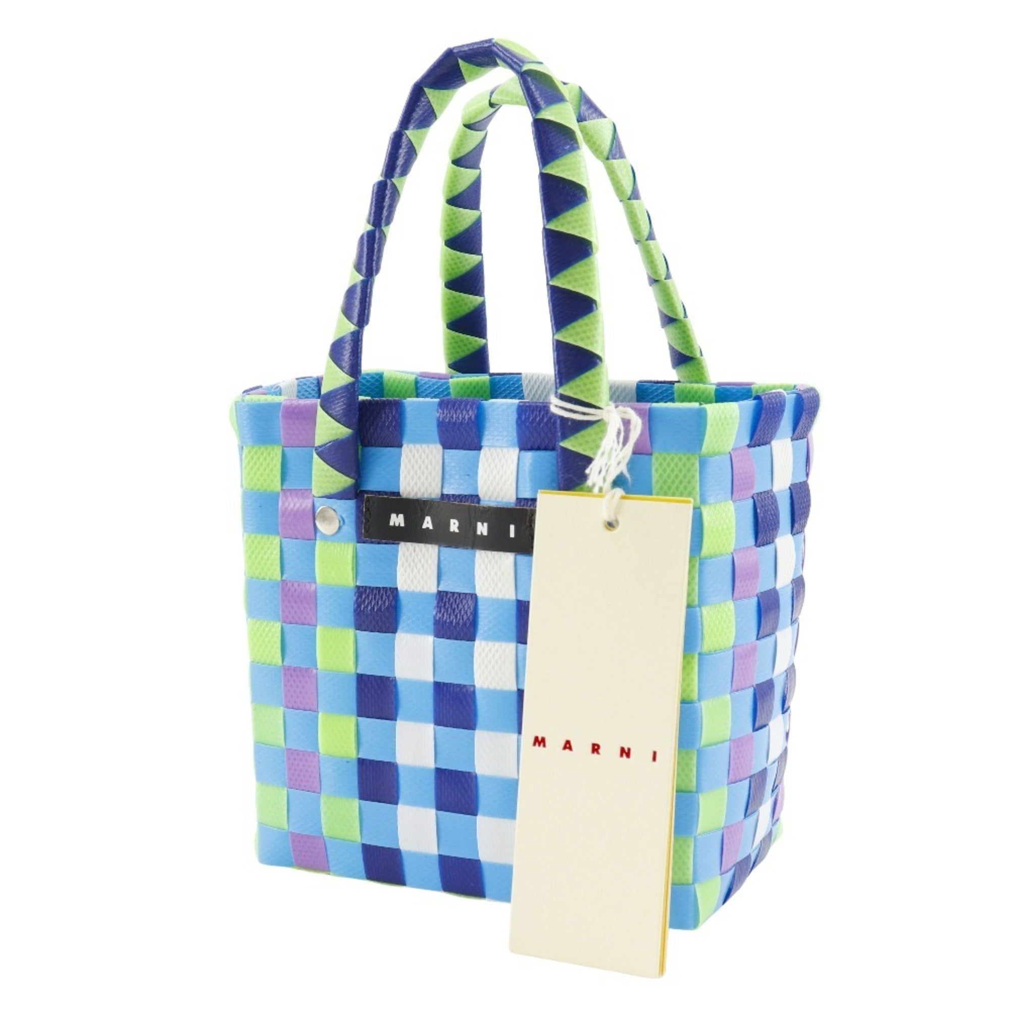 Marni Blue Multi-Color Polypropylene Basket Handbag (Pre-Owned)