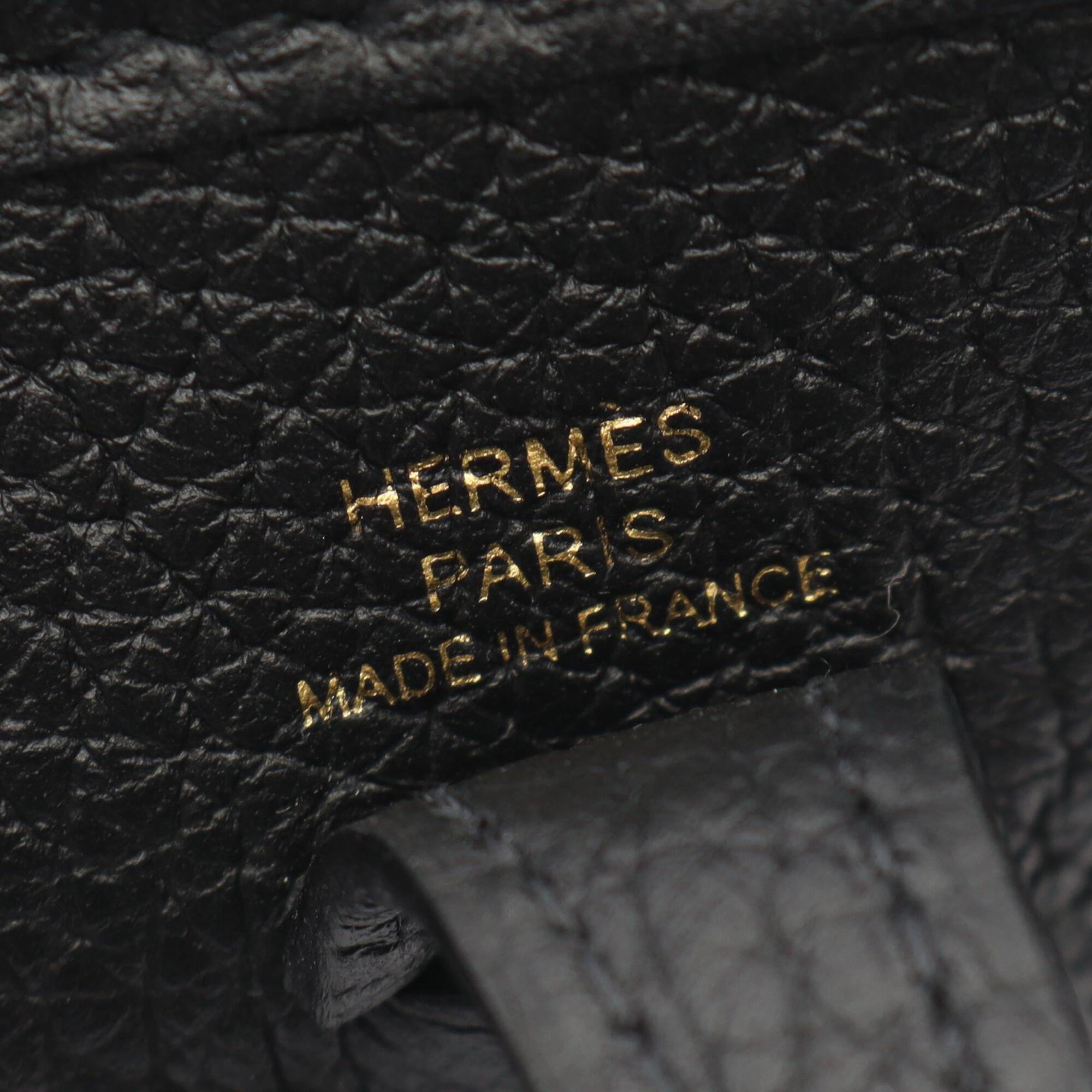 Hermes Black Taurillon Clemence Leather Handbag Shoulder Bag (Pre-Owned)