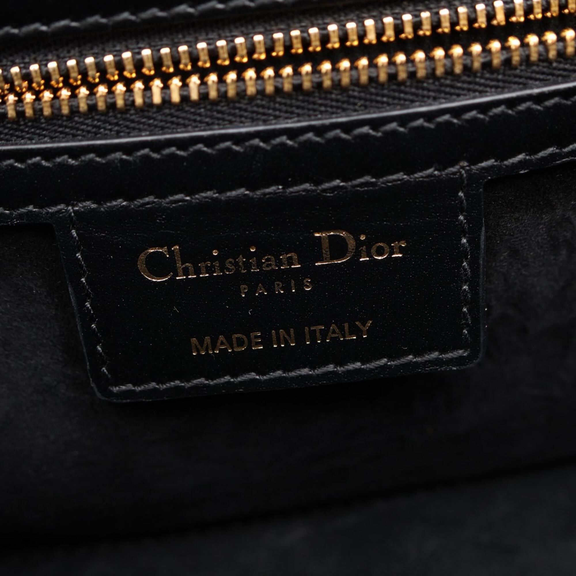 Christian Dior Black Leather Handbag Shoulder Bag (Pre-Owned)