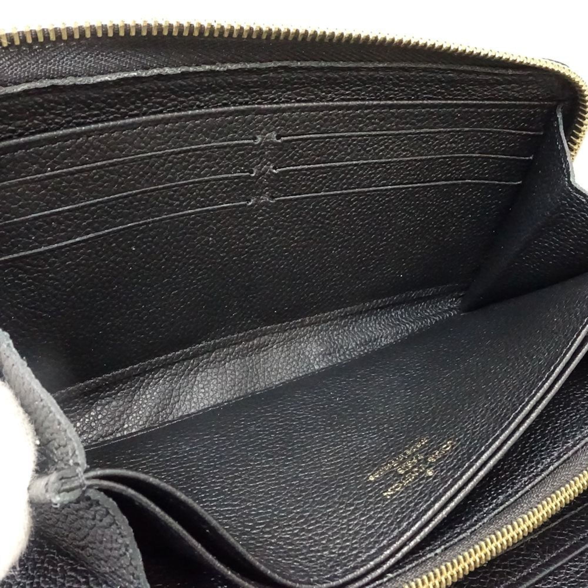 Louis Vuitton Black Leather Long Wallet (Bi-Fold) (Pre-Owned)