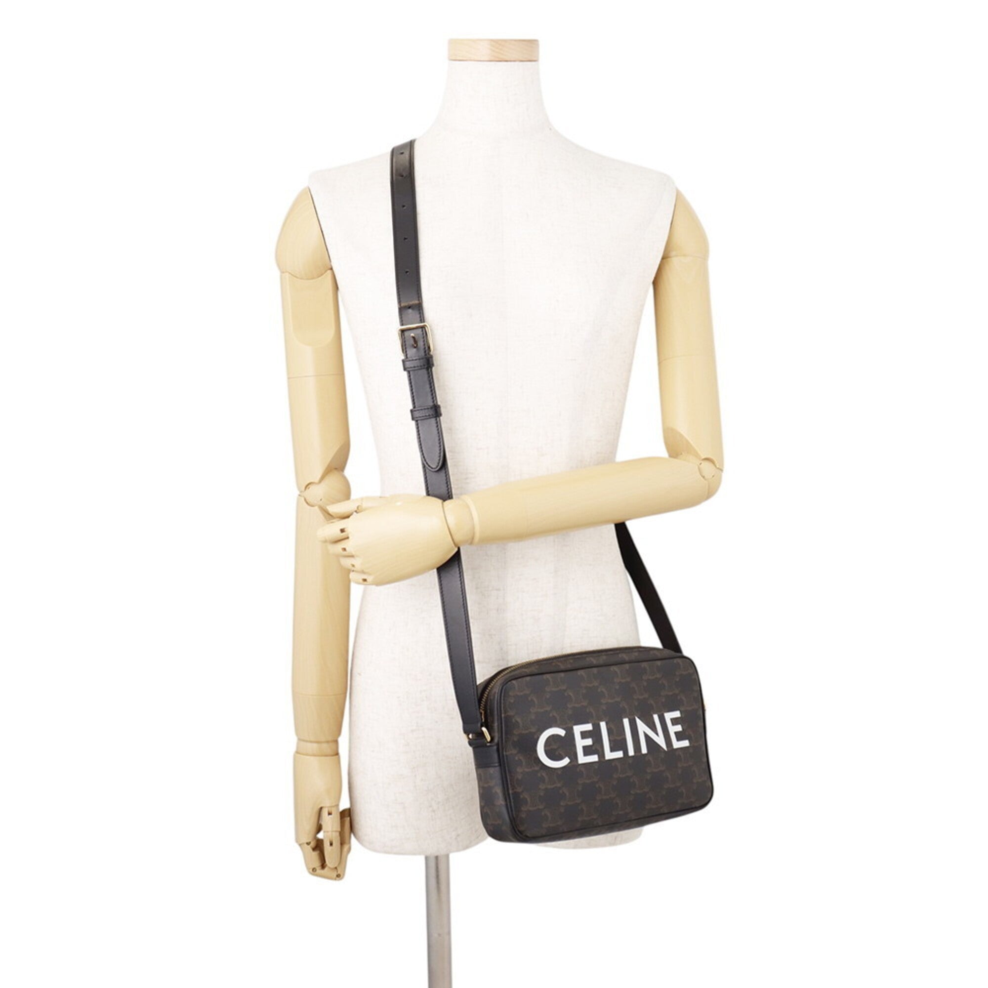 Celine Brown Pvc Leather Handbag Messenger Bag Shoulder Bag (Pre-Owned)