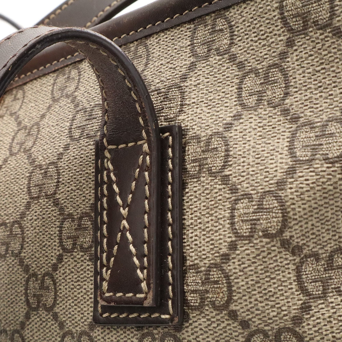 Gucci Beige Brown Dark Brown Gg Supreme Shoulder Bag Tote Bag (Pre-Owned)