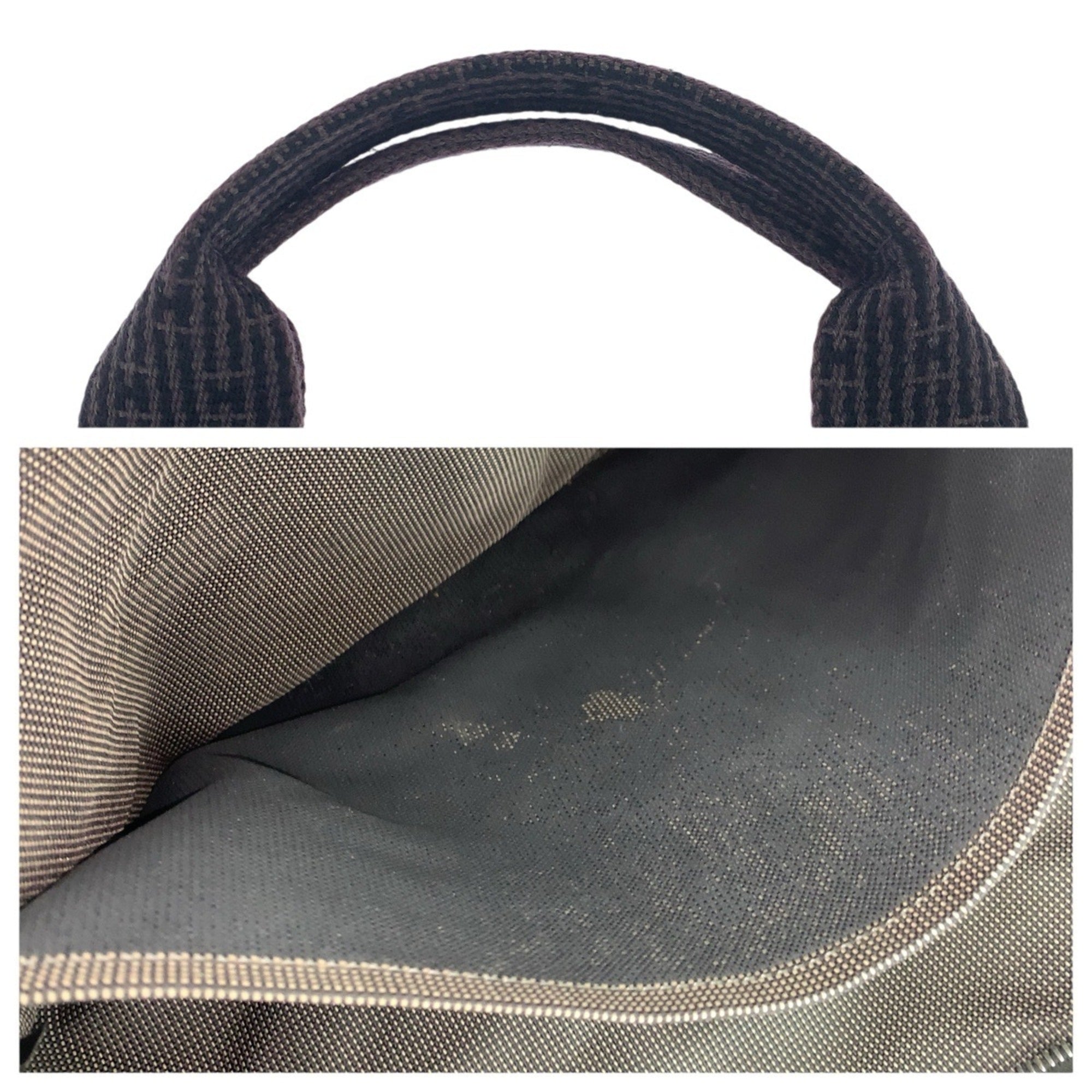 Hermes Gray Canvas Tote Bag (Pre-Owned)