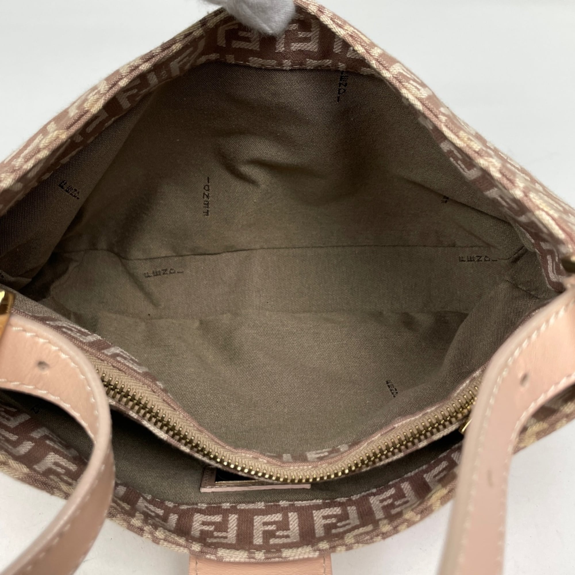 Fendi Pink Canvas Leather Shoulder Bag (Pre-Owned)