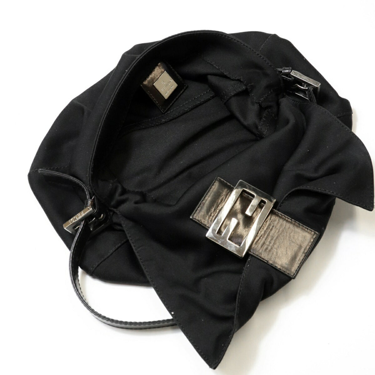 Fendi Black Cotton Jersey Shoulder Bag (Pre-Owned)