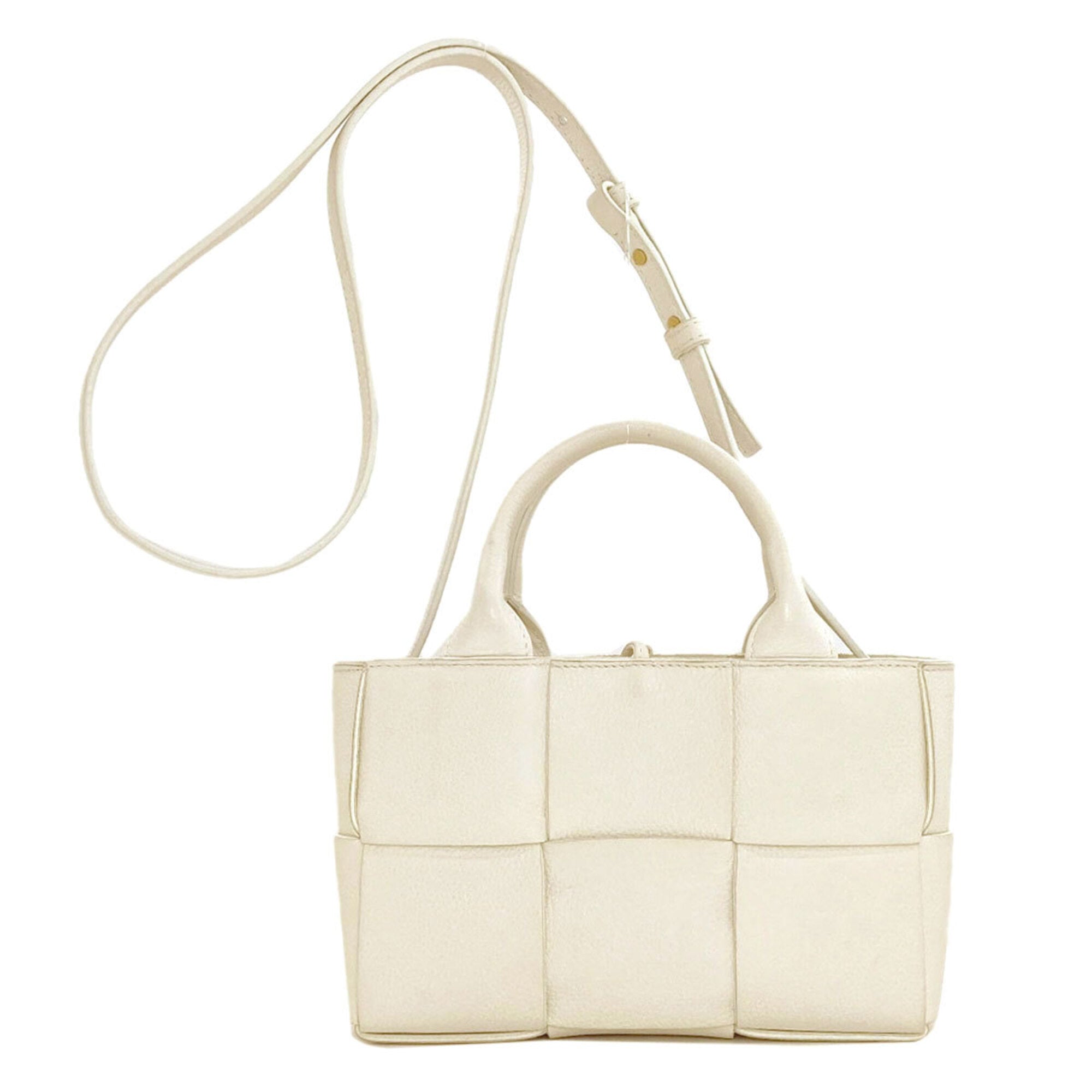 Bottega Veneta White Leather Handbag Pouch (Pre-Owned)