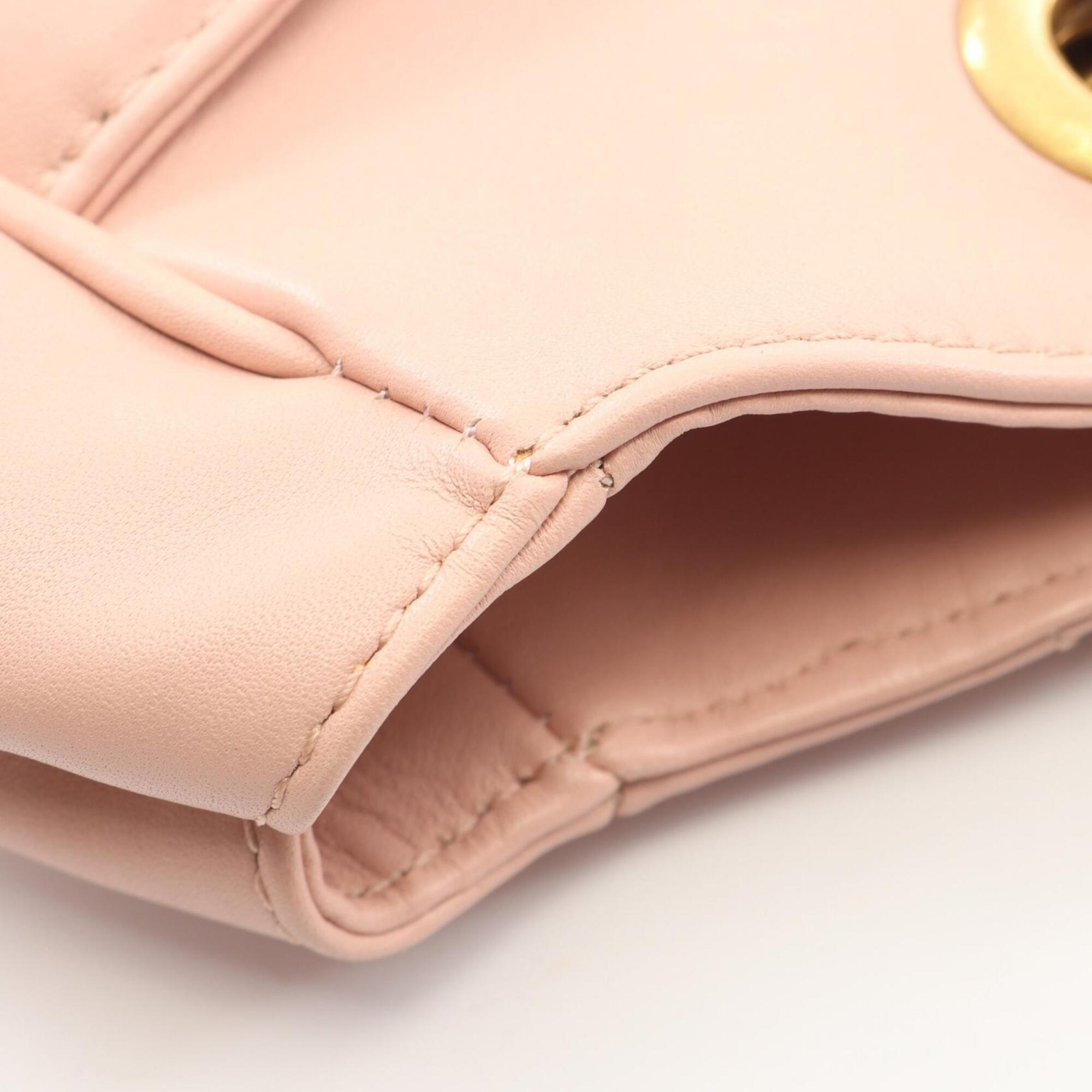 Gucci Gg Marmont Pink Leather Handbag Shoulder Bag (Pre-Owned)