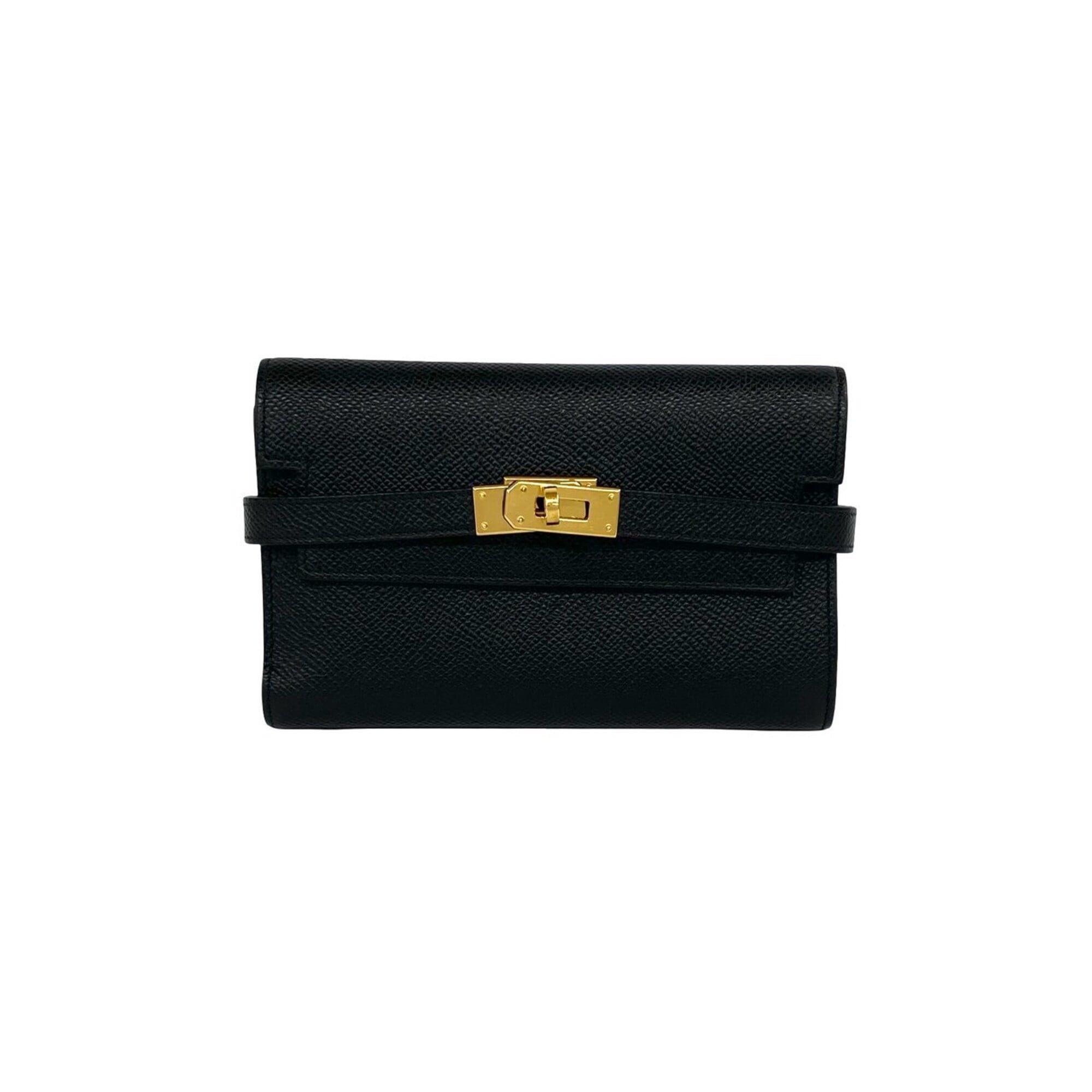 Hermes Black Epsom Leather Wallet (Tri-Fold) (Pre-Owned)