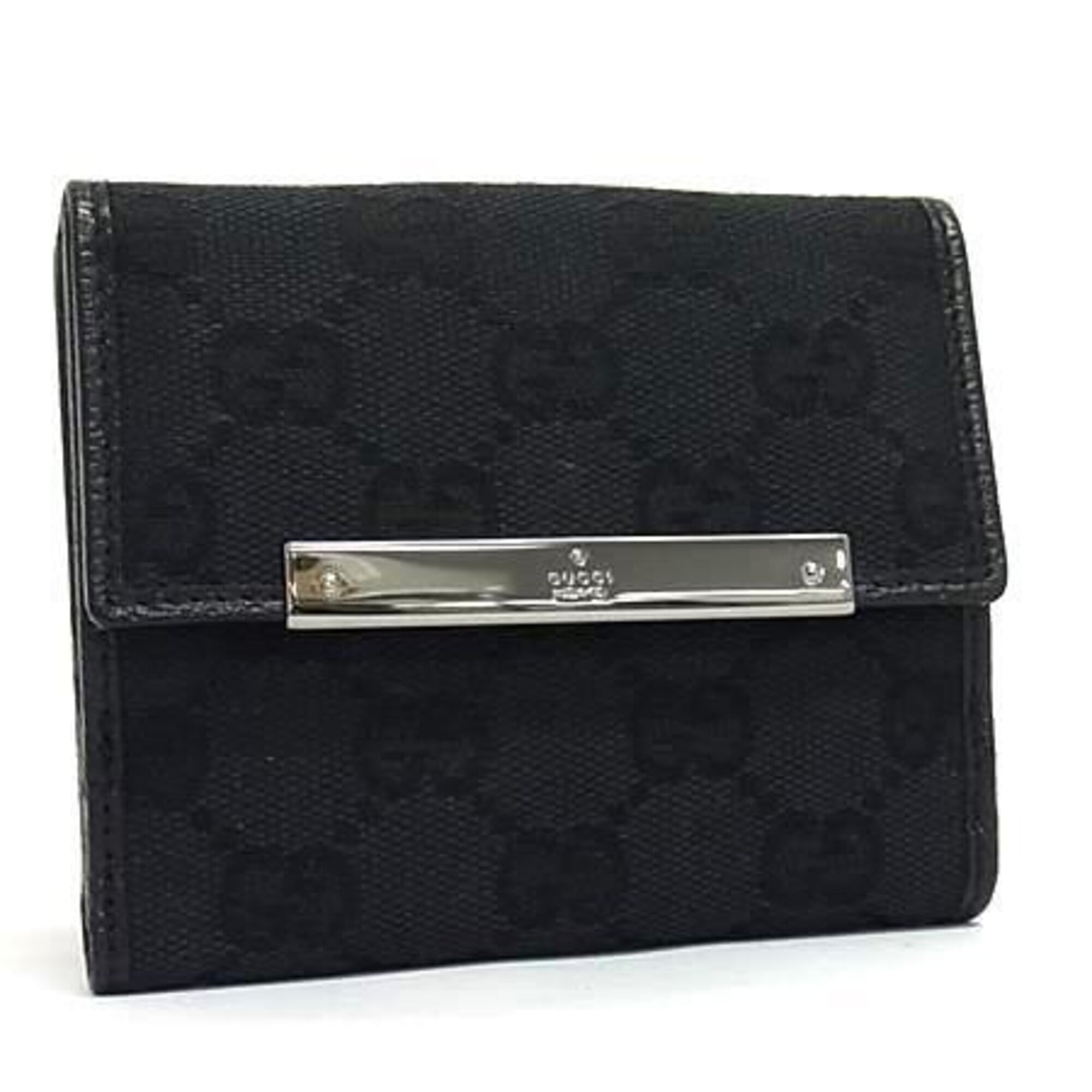 Gucci Black Canvas Leather Wallet (Bi-Fold) (Pre-Owned)
