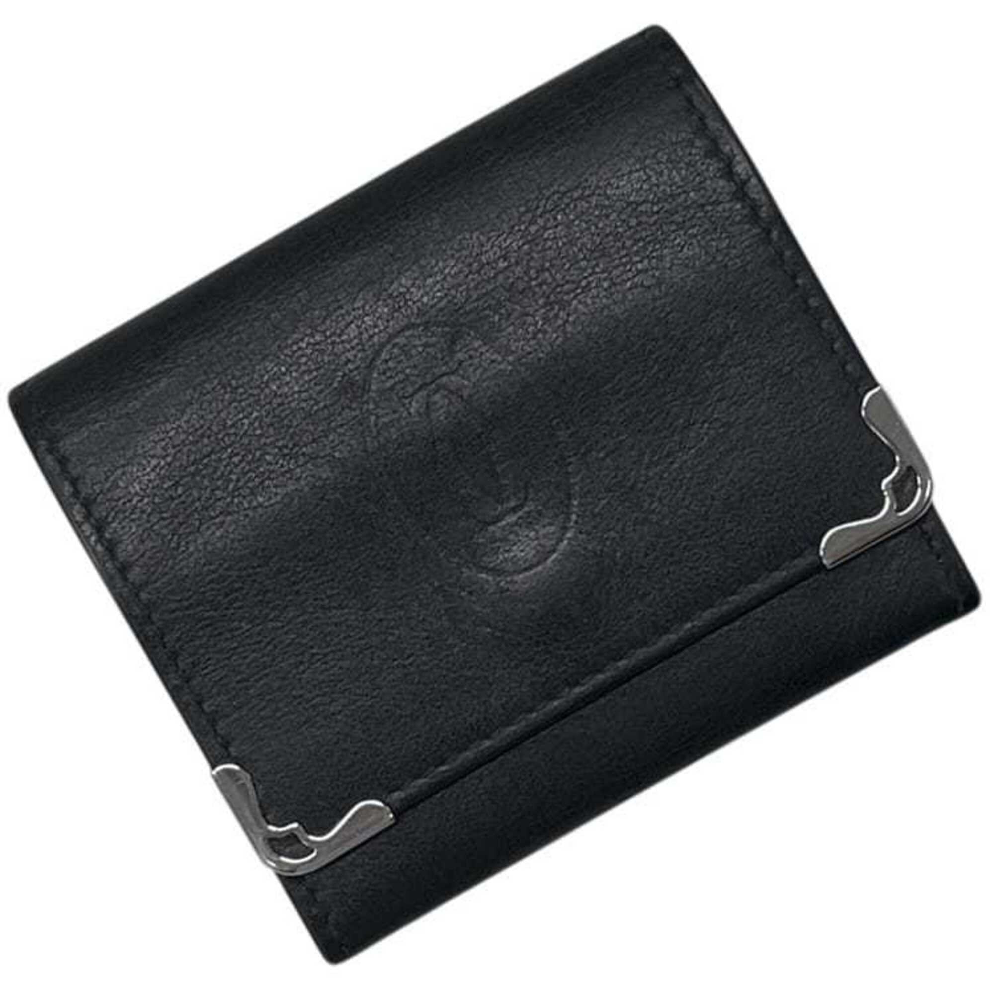 Cartier Black Leather Coin Purse/Coin Case (Pre-Owned)