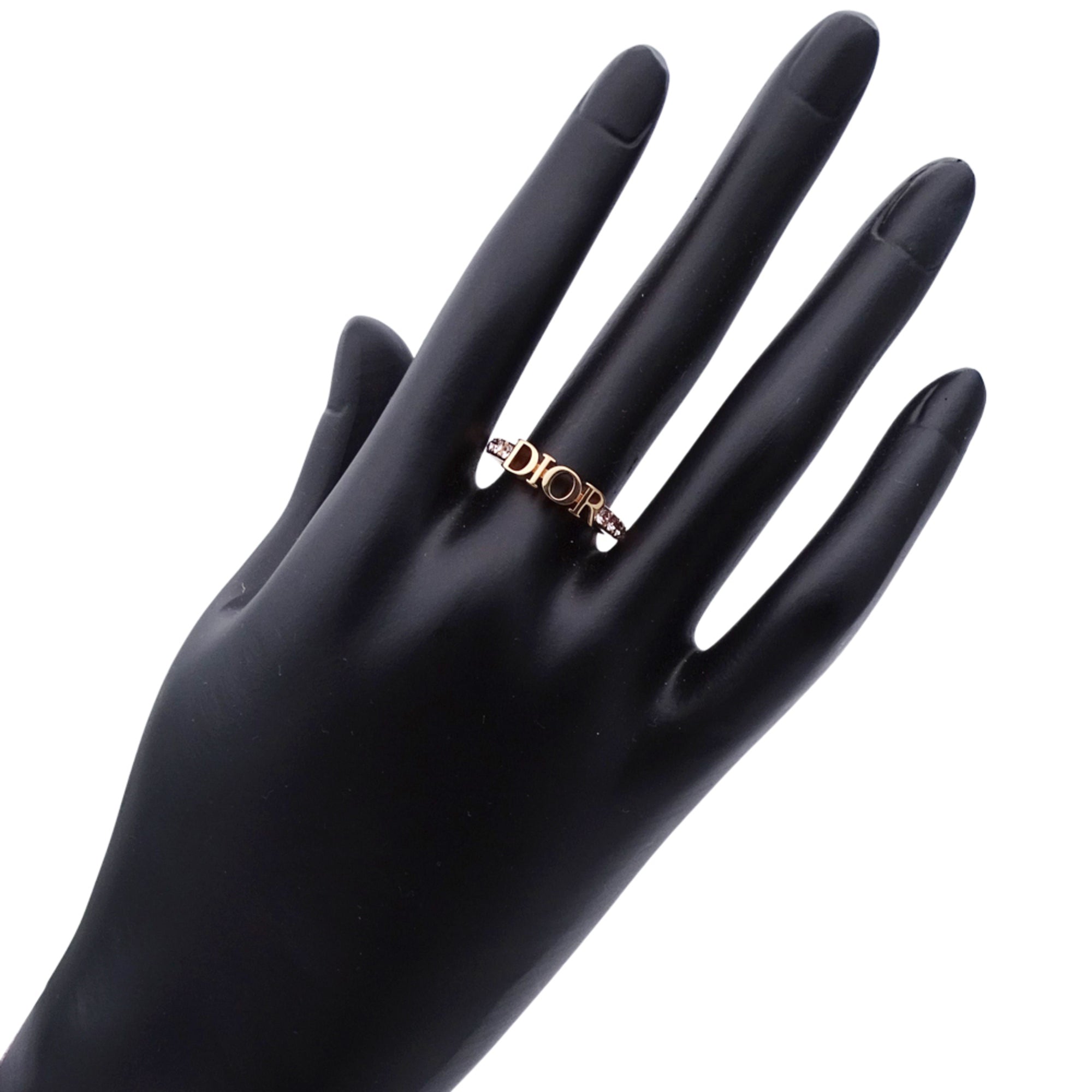 Christian Dior Gold Pink Metal Band Ring (Pre-Owned)