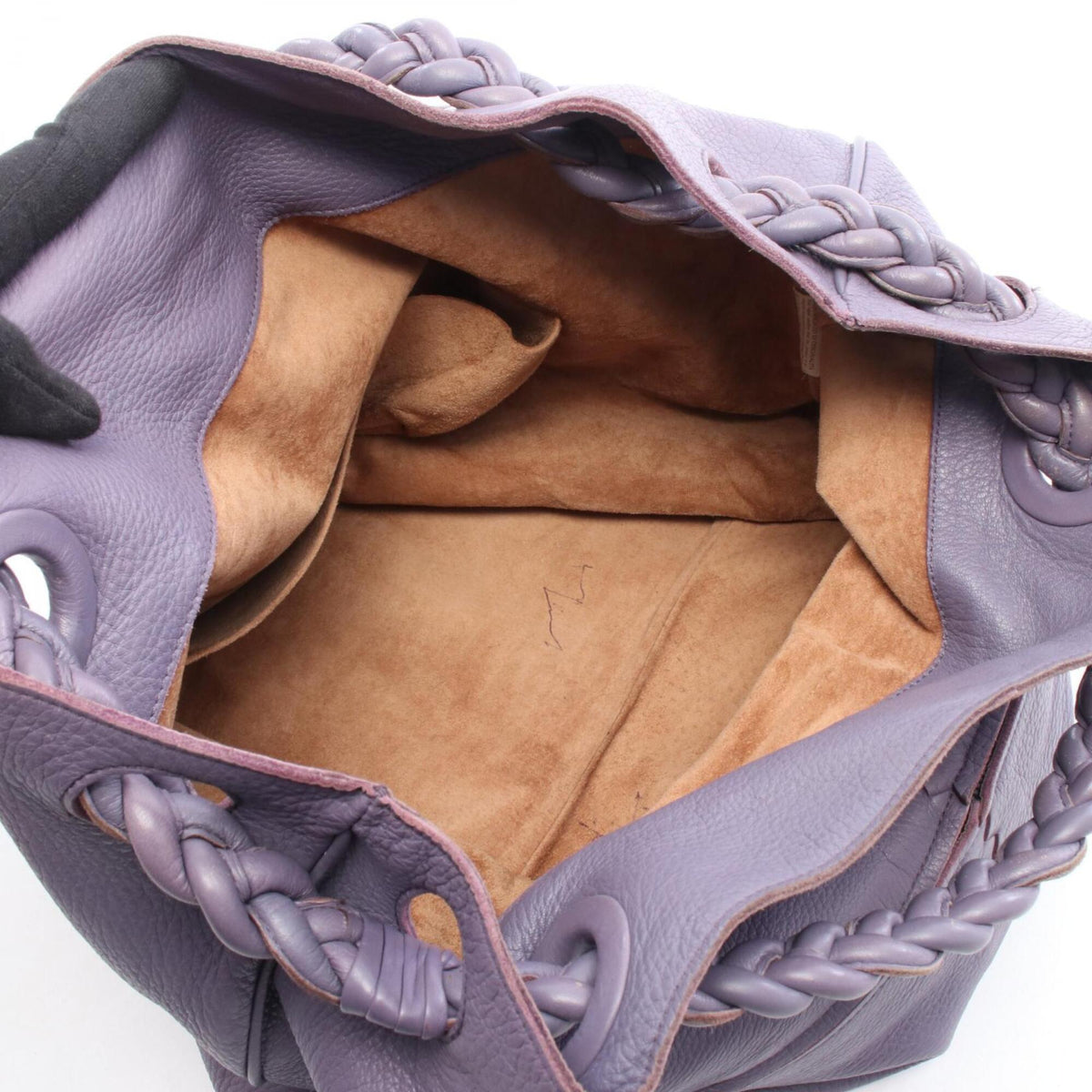 Bottega Veneta Purple Leather Handbag Tote Bag (Pre-Owned)