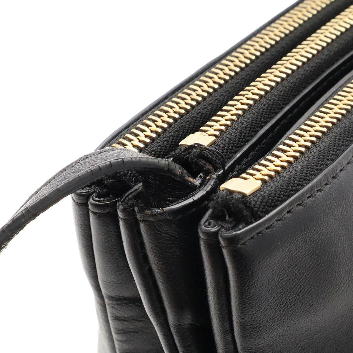 Celine Black Leather Handbag Pochette Pouch Shoulder Bag (Pre-Owned)