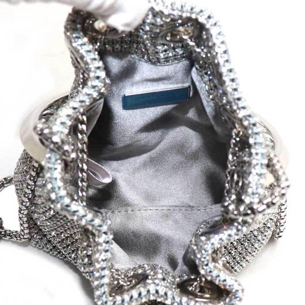 Jimmy Choo Silver Rhinestone Shoulder Bag (Pre-Owned)