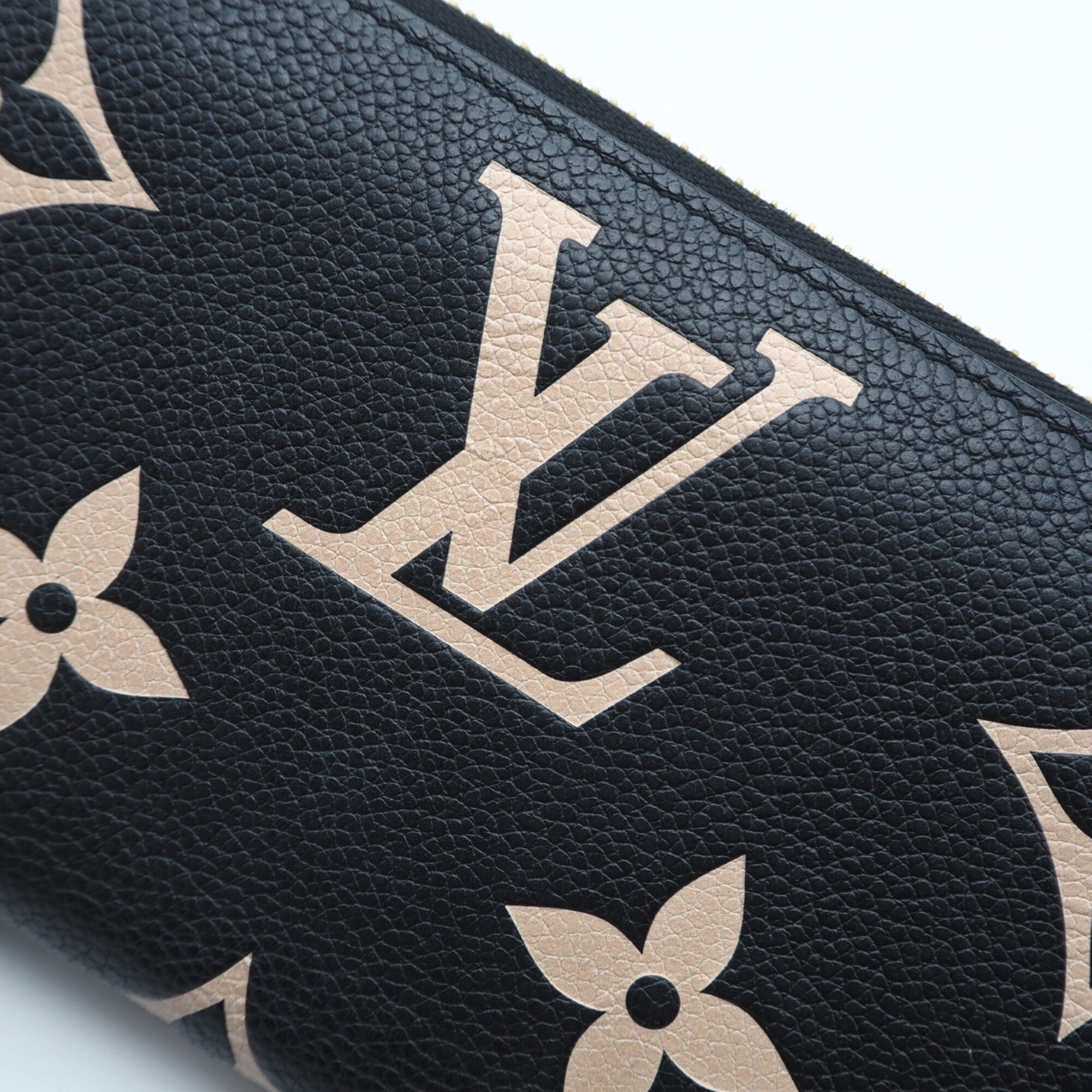 Louis Vuitton Monogram Empreinte Beige Black Long Wallet (Bi-Fold) (Pre-Owned)