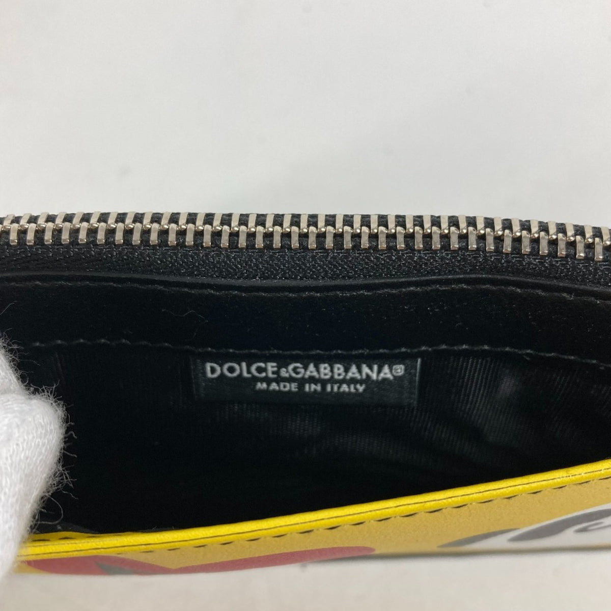 Dolce & Gabbana Black Yellow Leather Coin Purse/Coin Case (Pre-Owned)