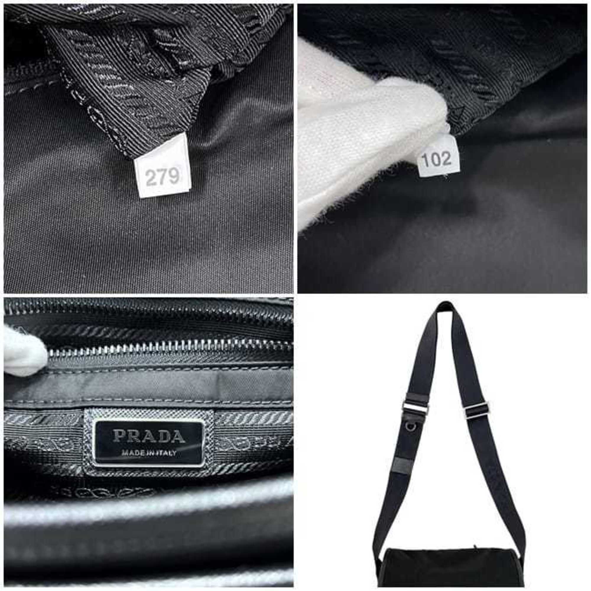 Prada Black Nero Nylon Leather Shoulder Bag (Pre-Owned)