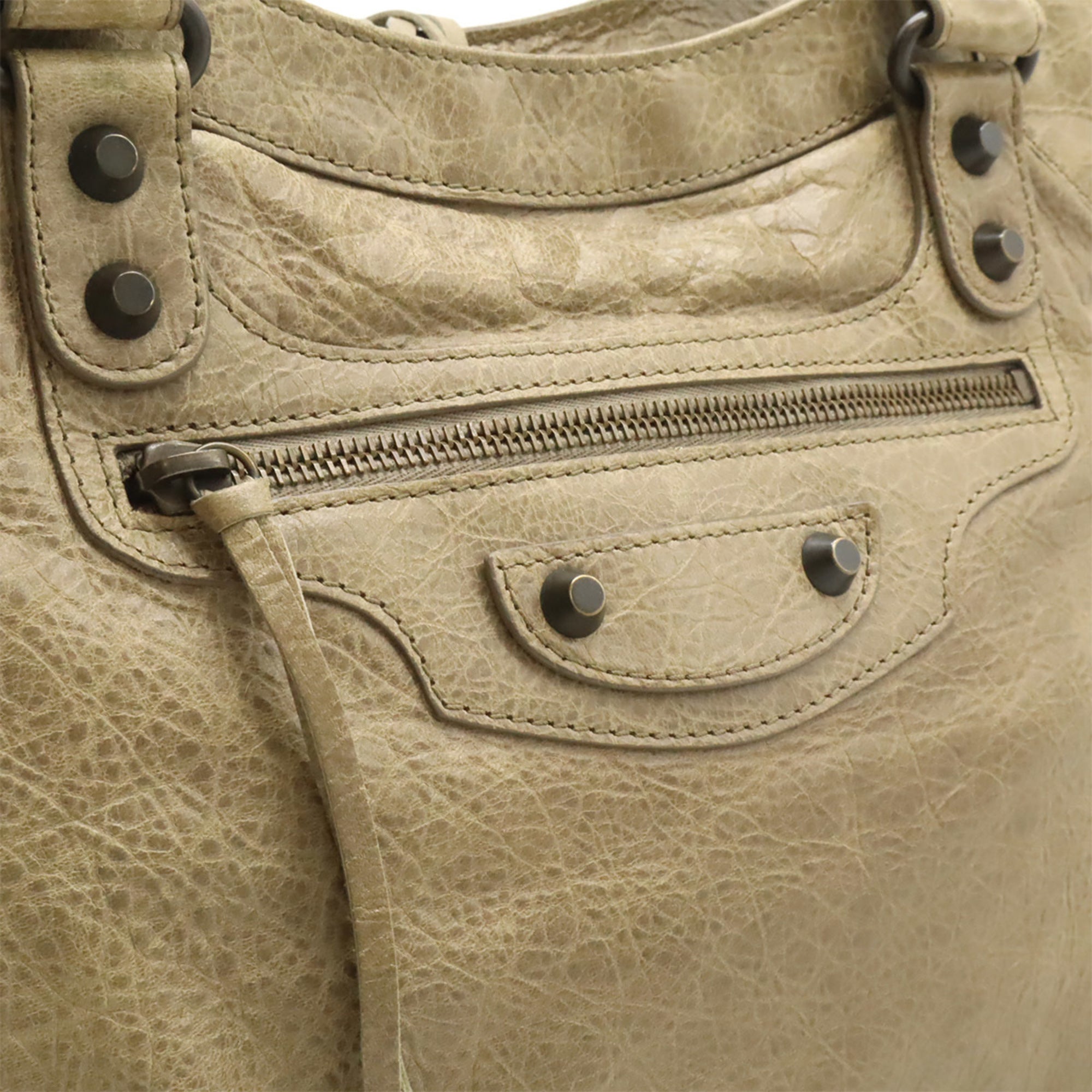 Balenciaga Beige Leather Handbag Tote Bag (Pre-Owned)