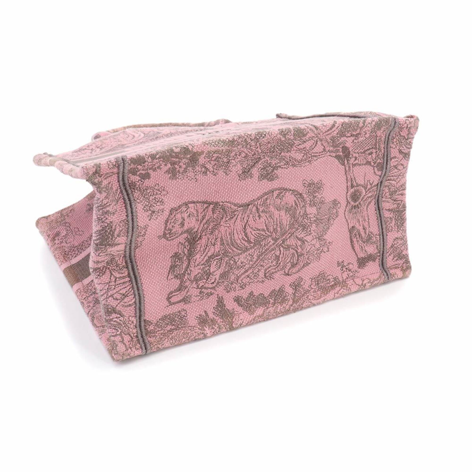 Christian Dior Gray Pink Canvas Handbag Tote Bag (Pre-Owned)