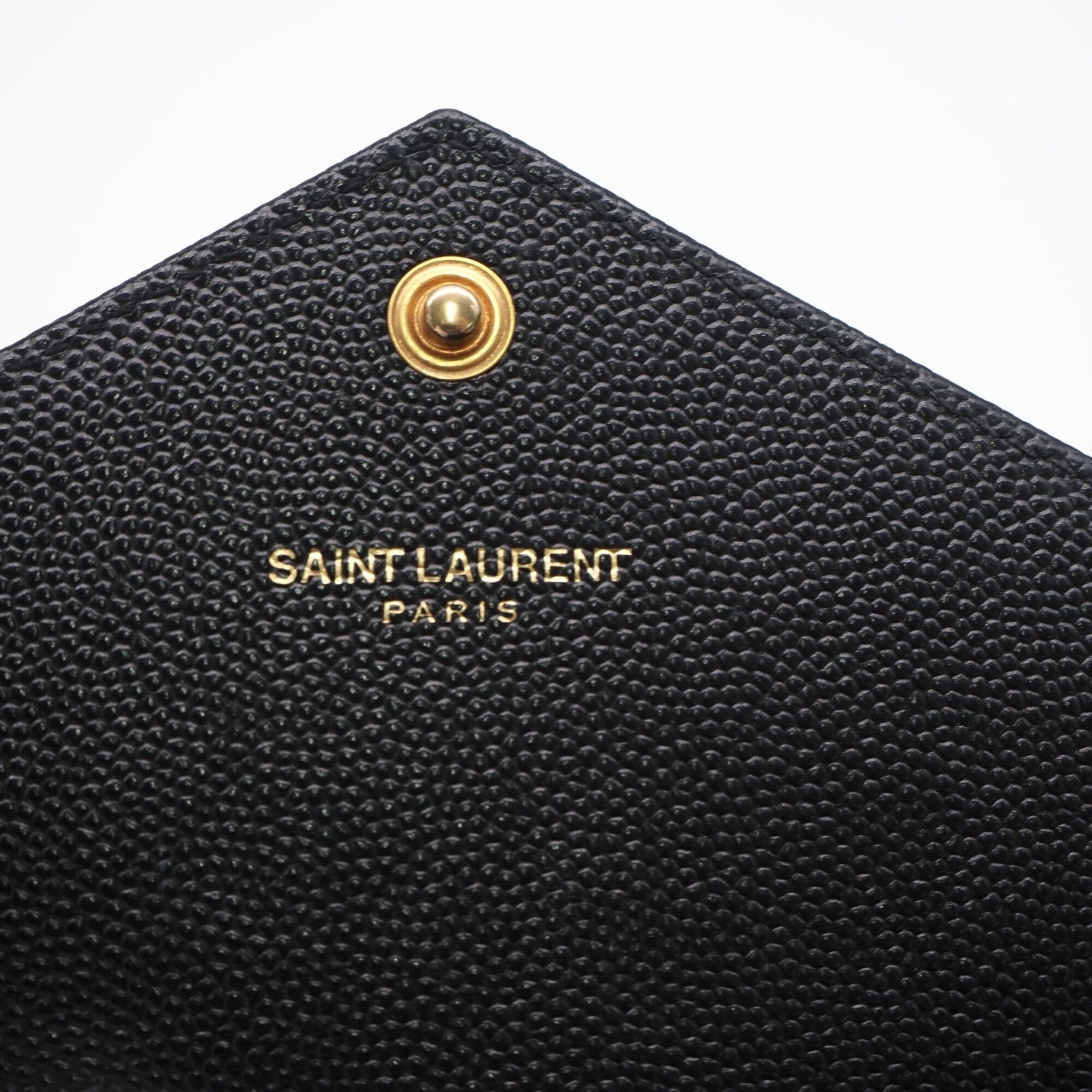 Saint Laurent Black Leather Long Wallet (Bi-Fold) (Pre-Owned)