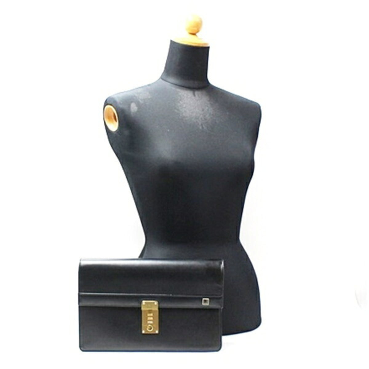 Dunhill Beige Black Leather Clutch Bag (Pre-Owned)
