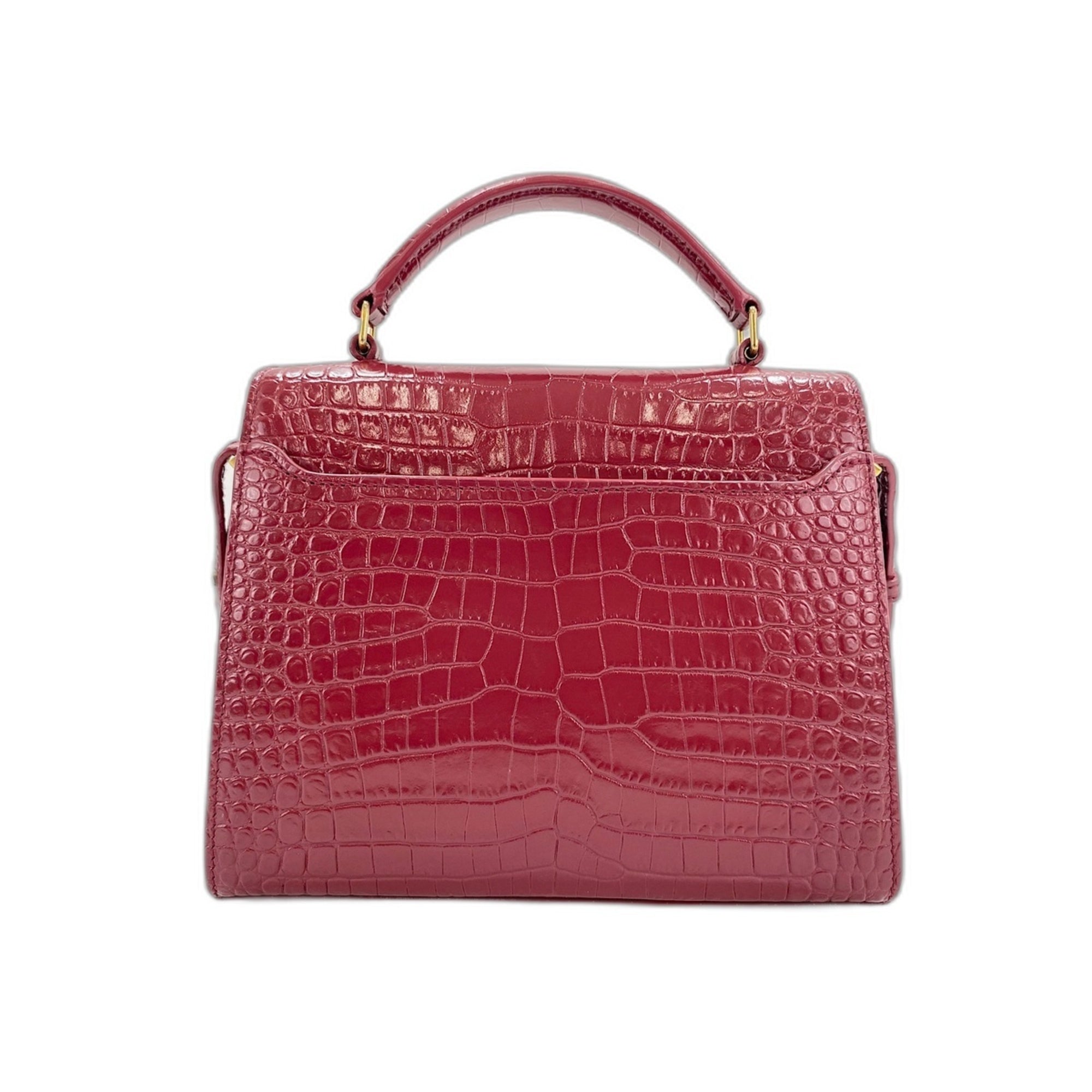 Yves Saint Laurent Red Color Leather Shoulder Bag (Pre-Owned)
