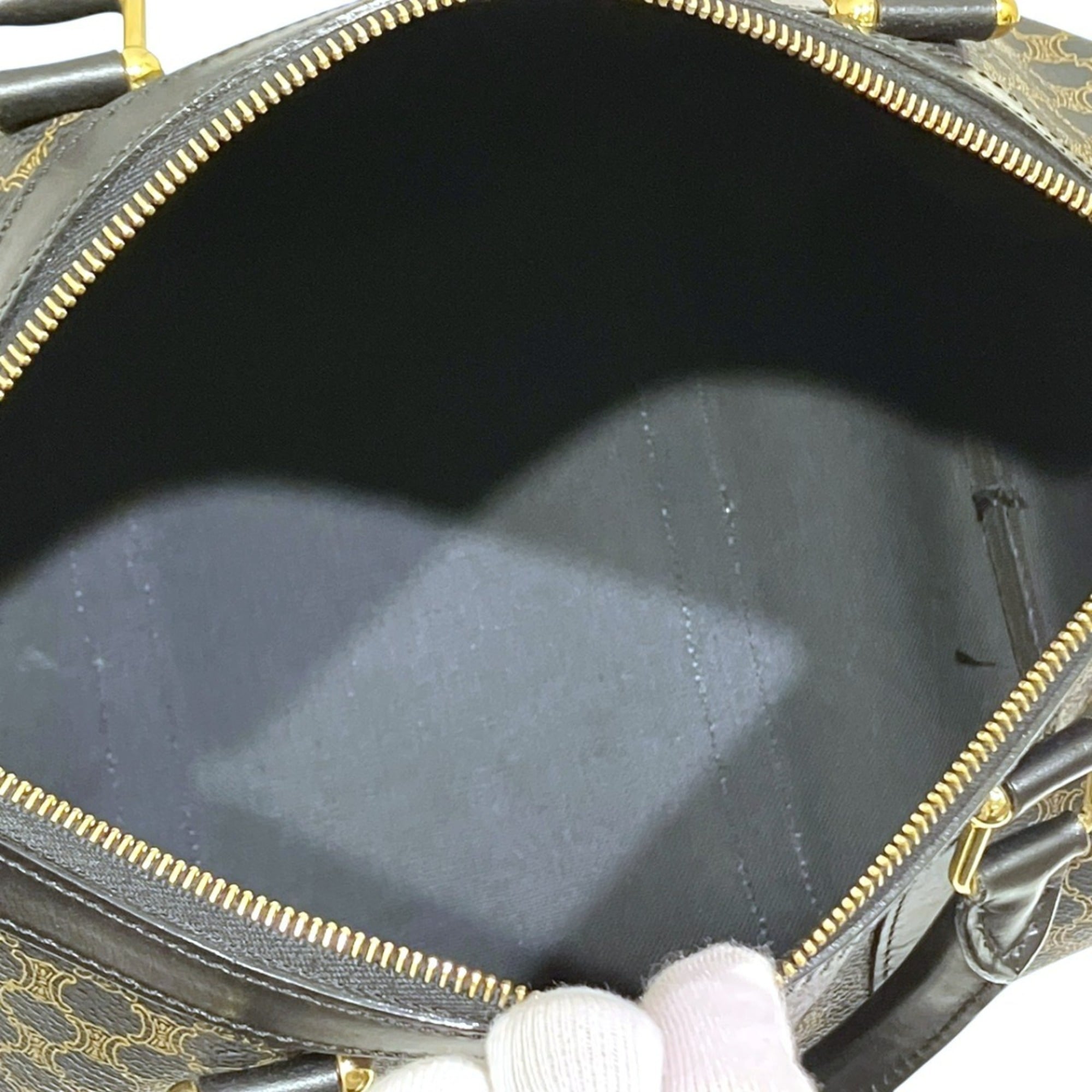 Celine Macadam Black Brown Pvc Leather Handbag (Pre-Owned)