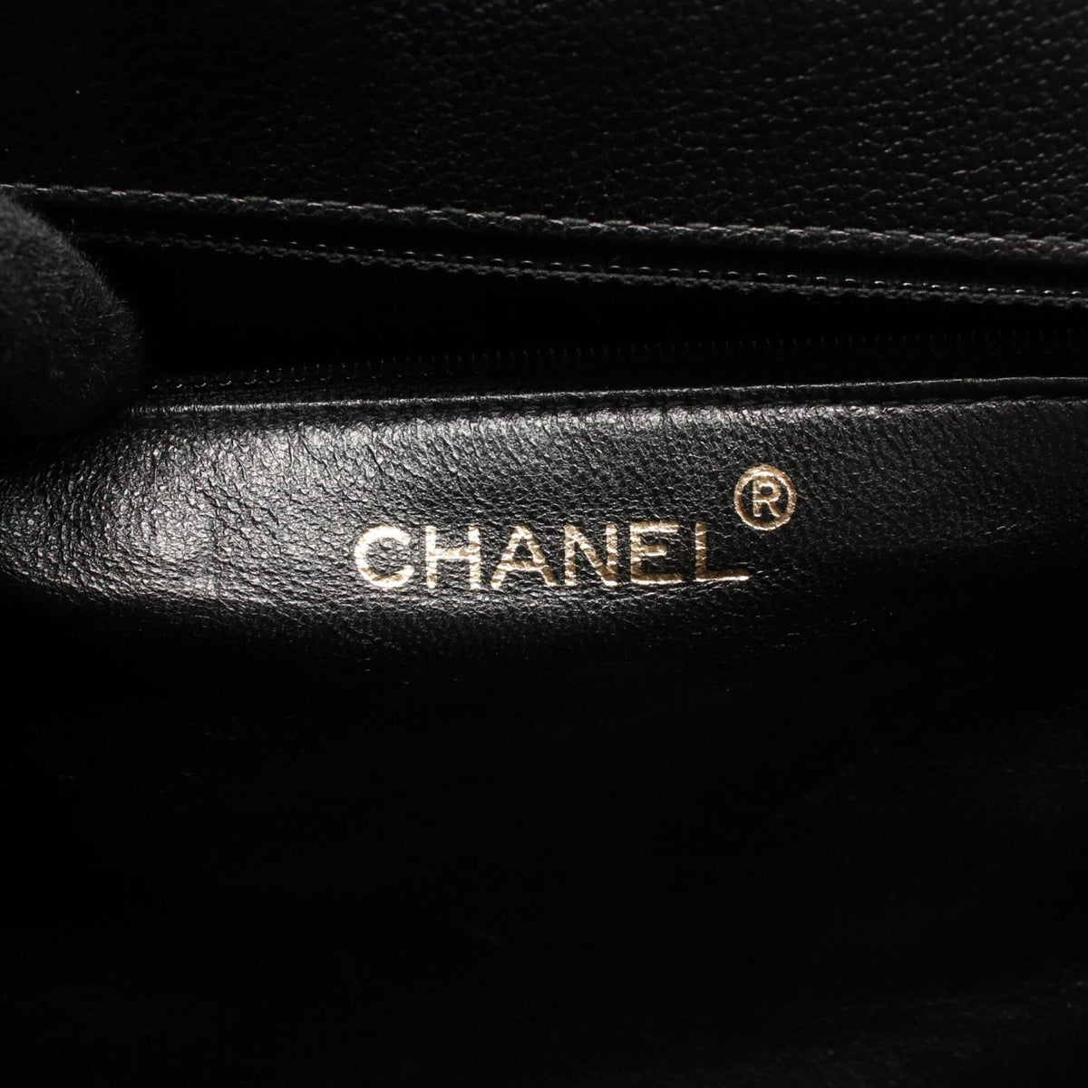 Chanel Black Grained Calfskin Handbag Shoulder Bag (Pre-Owned)