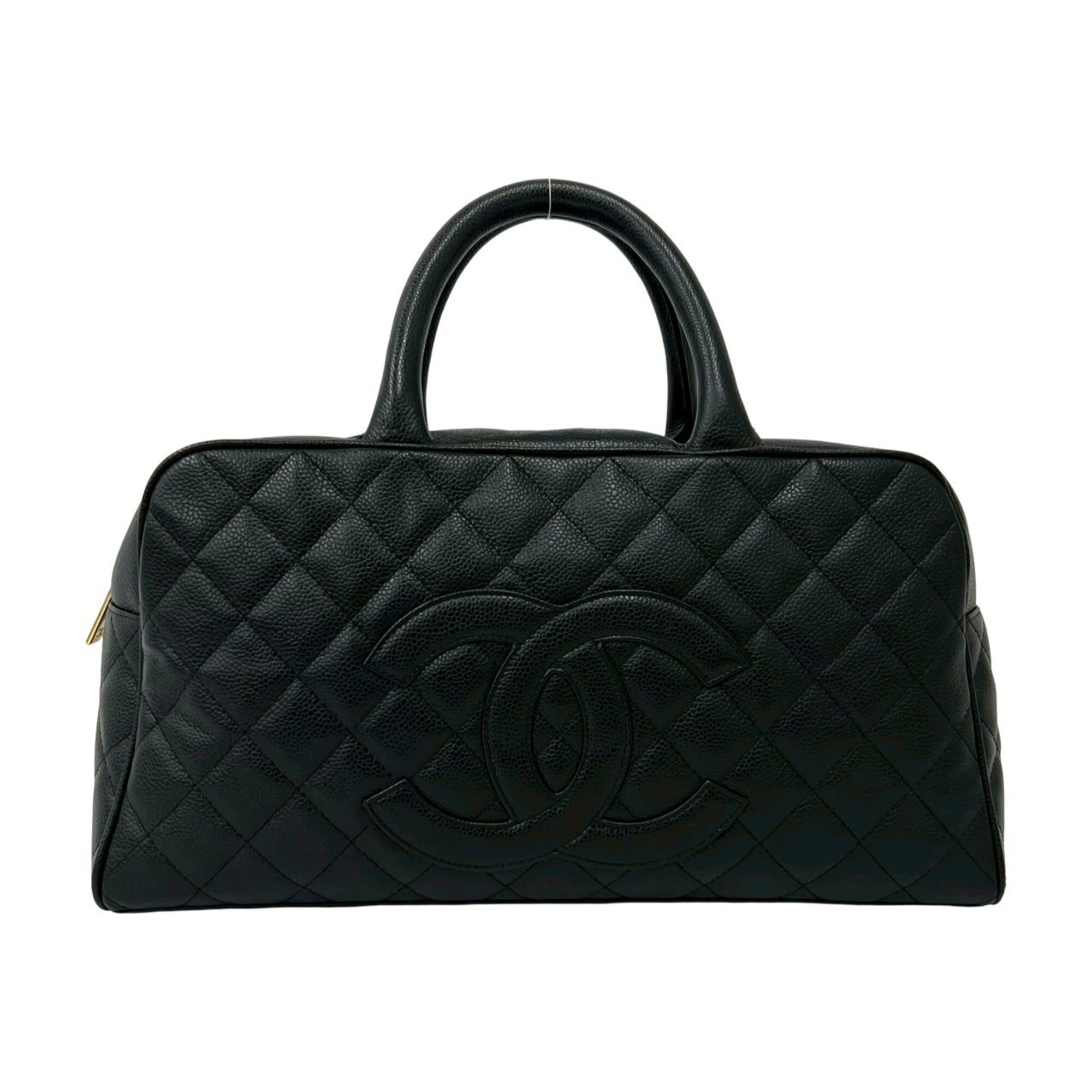 Chanel Black Grained Calfskin Handbag (Pre-Owned)