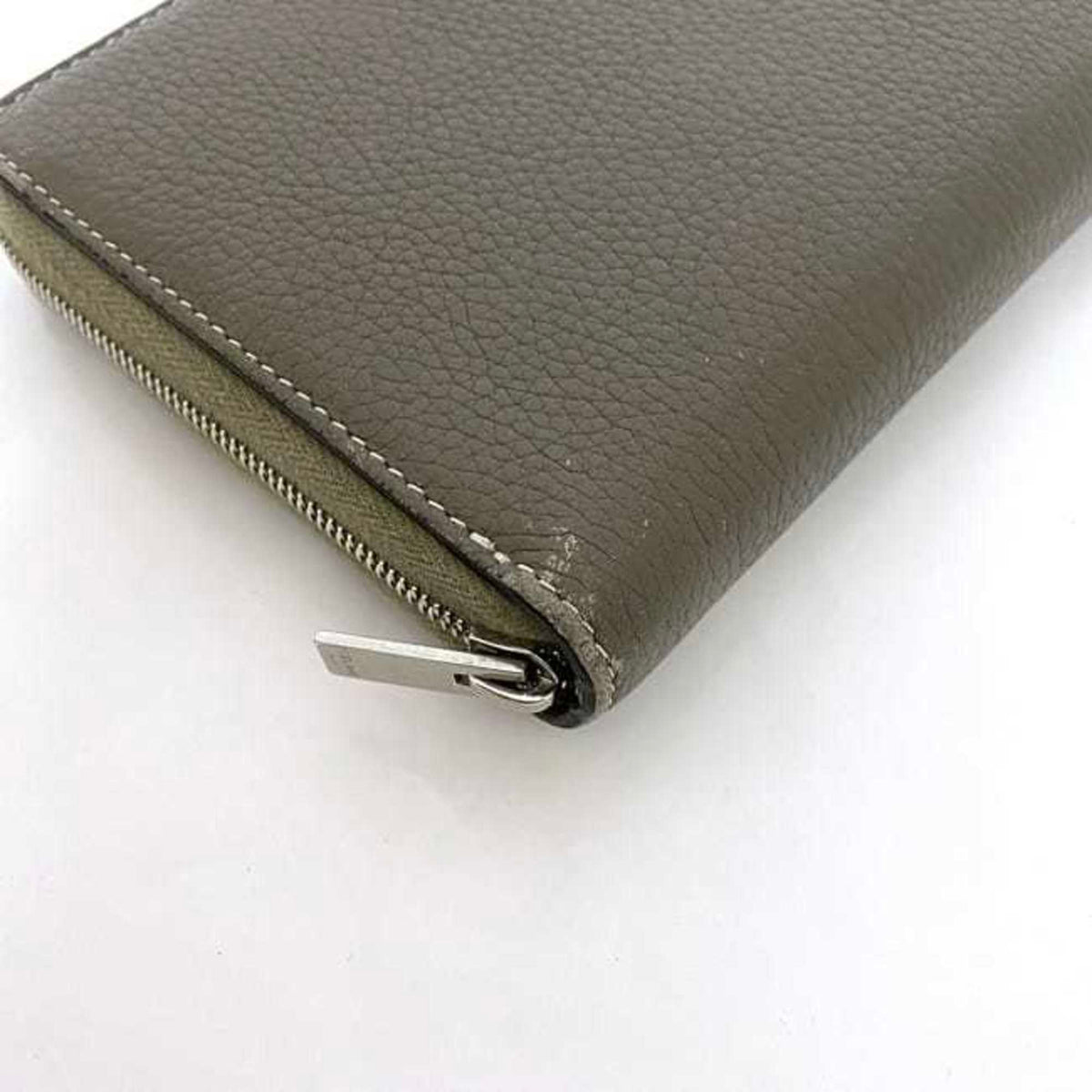 Celine Grayish Leather Long Wallet (Bi-Fold) (Pre-Owned)