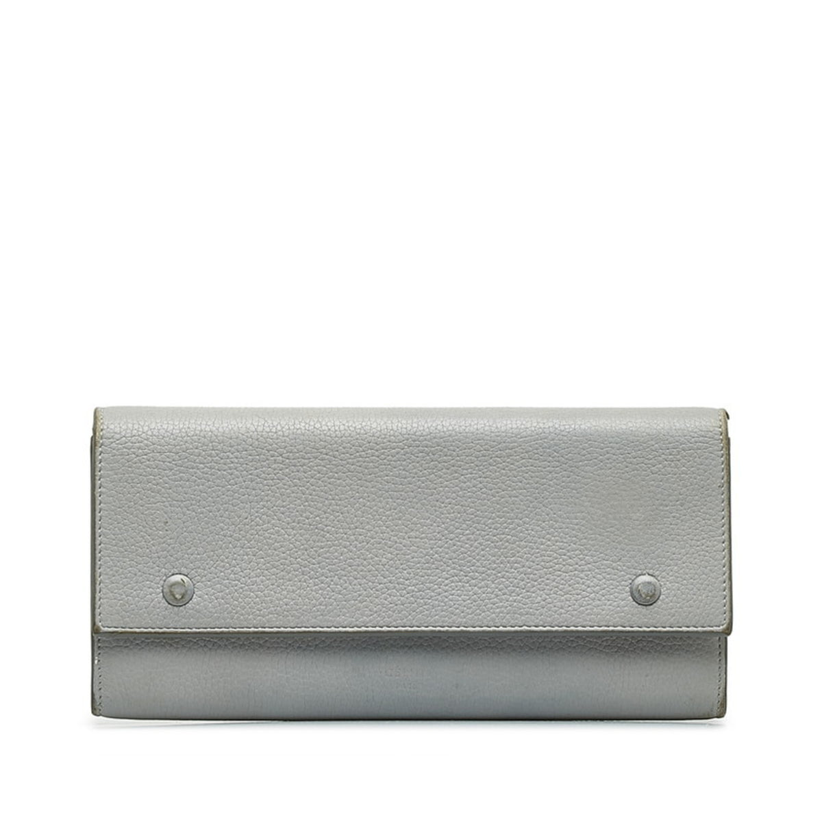 Celine Gray Leather Long Wallet (Bi-Fold) (Pre-Owned)