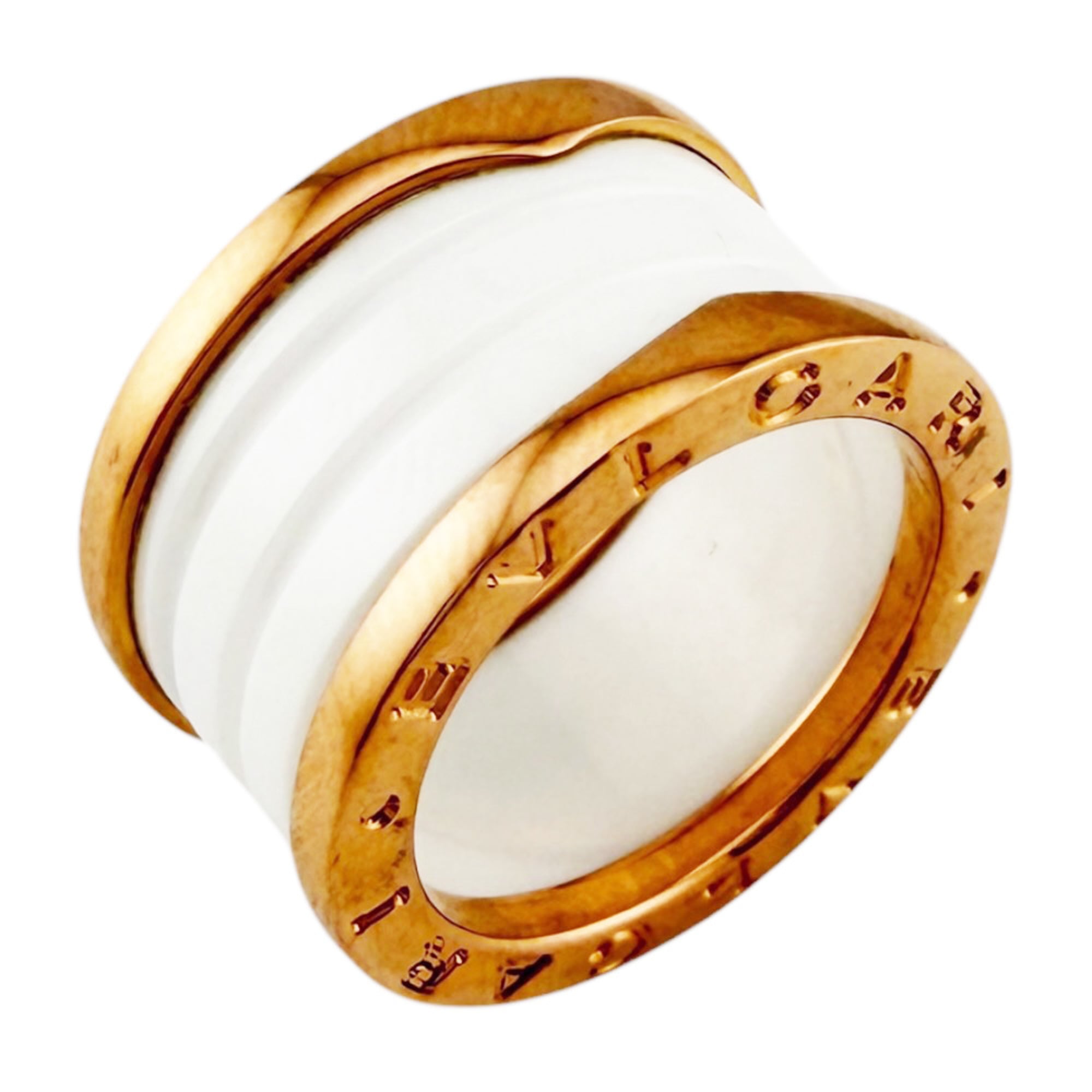 Bvlgari B.Zero1 Pink Gold Pink Gold (18K) Ceramic Band Ring (Pre-Owned)