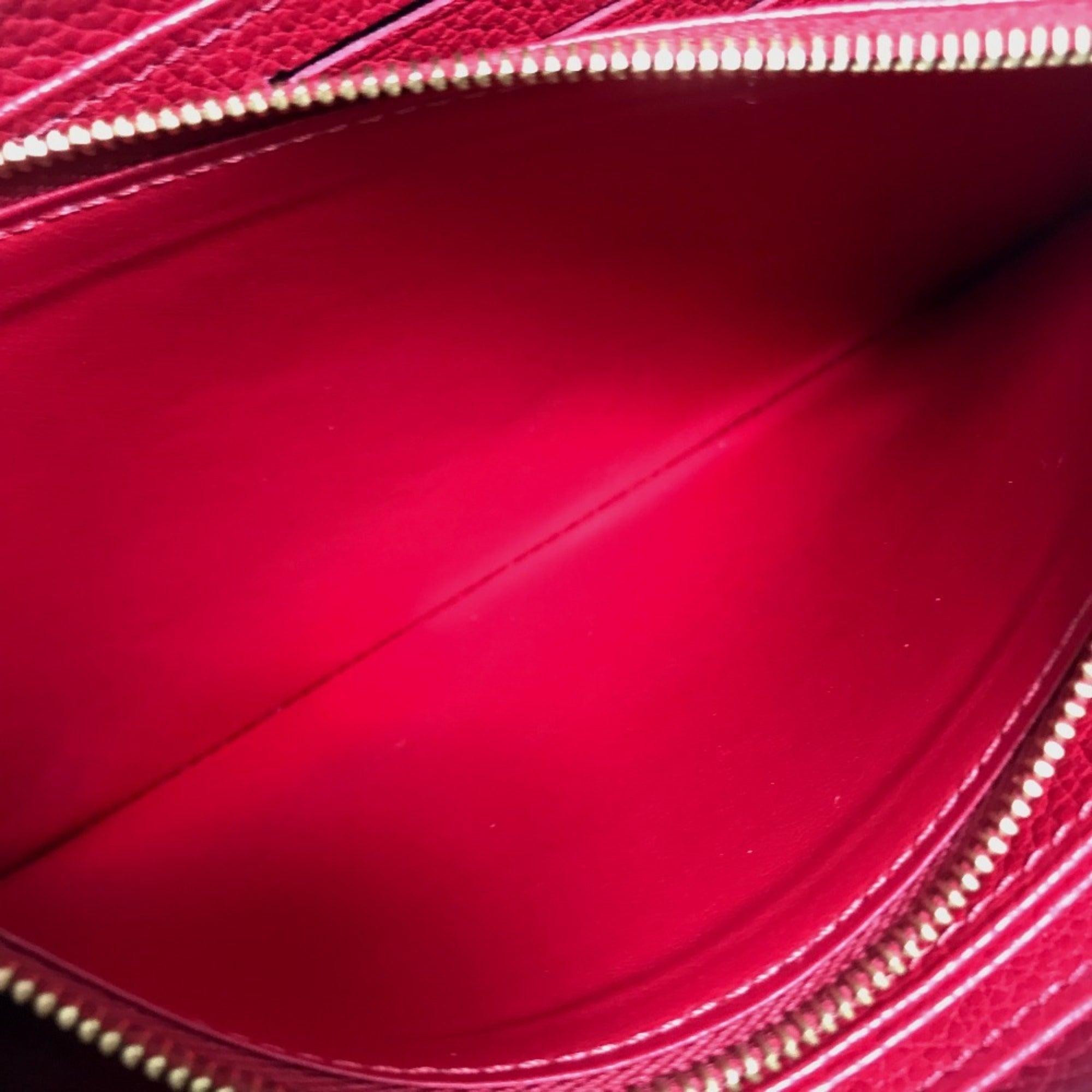 Louis Vuitton Monogram Empreinte Cherry Red Color Monogram Empreinte Long Wallet (Bi-Fold) (Pre-Owned)