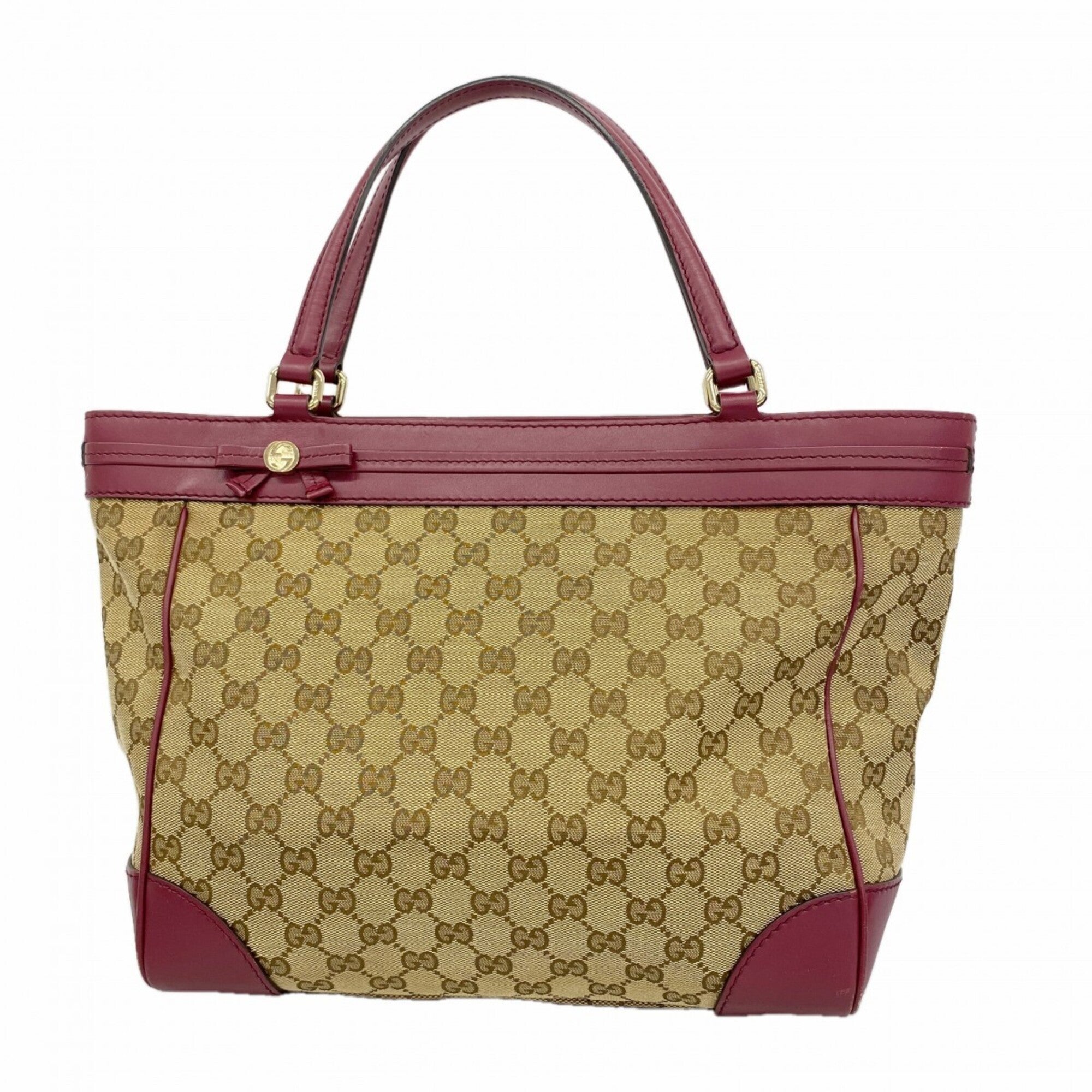 Gucci Bordeaux Brown Canvas Tote Bag (Pre-Owned)