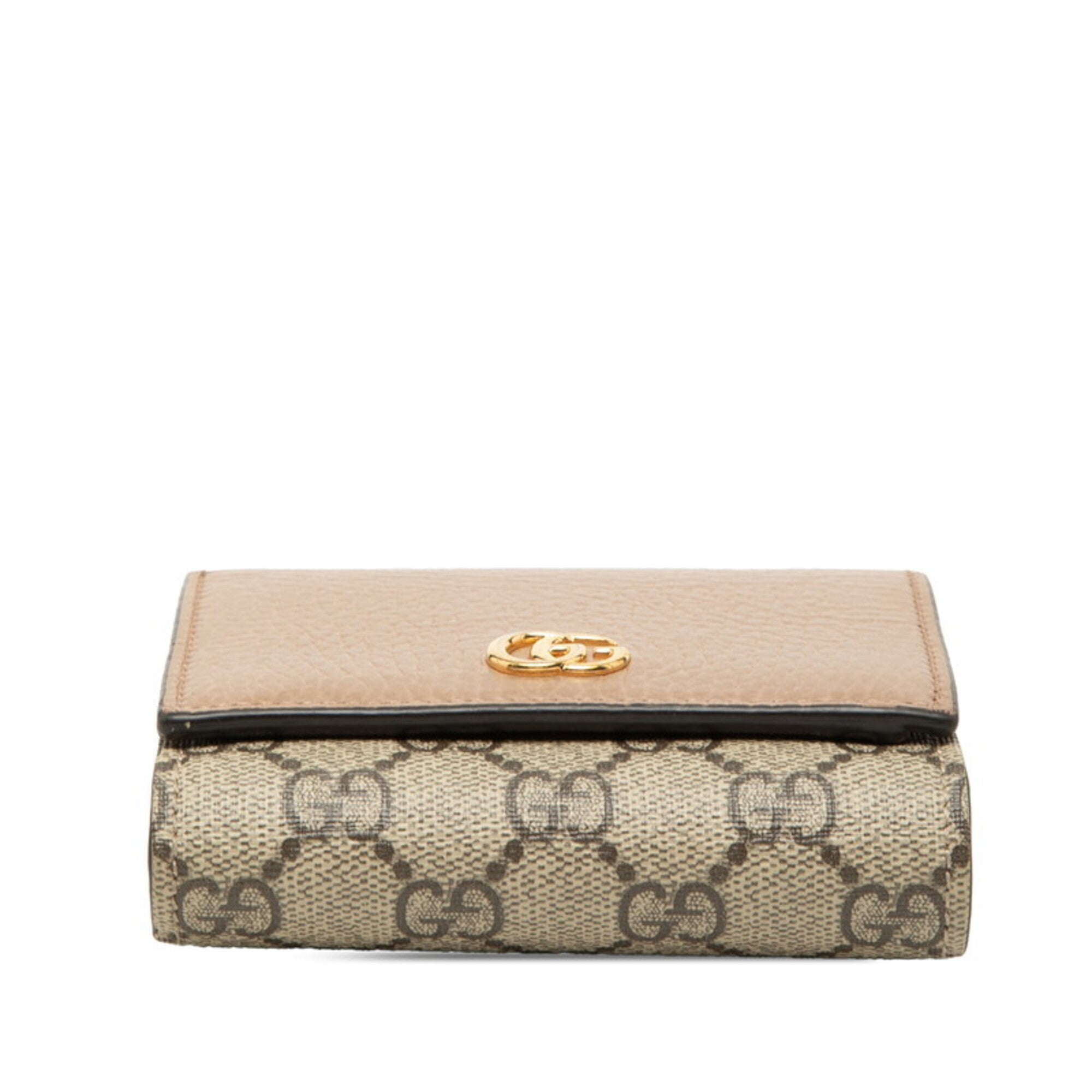 Gucci Beige Brown Pvc Leather Wallet (Bi-Fold) (Pre-Owned)